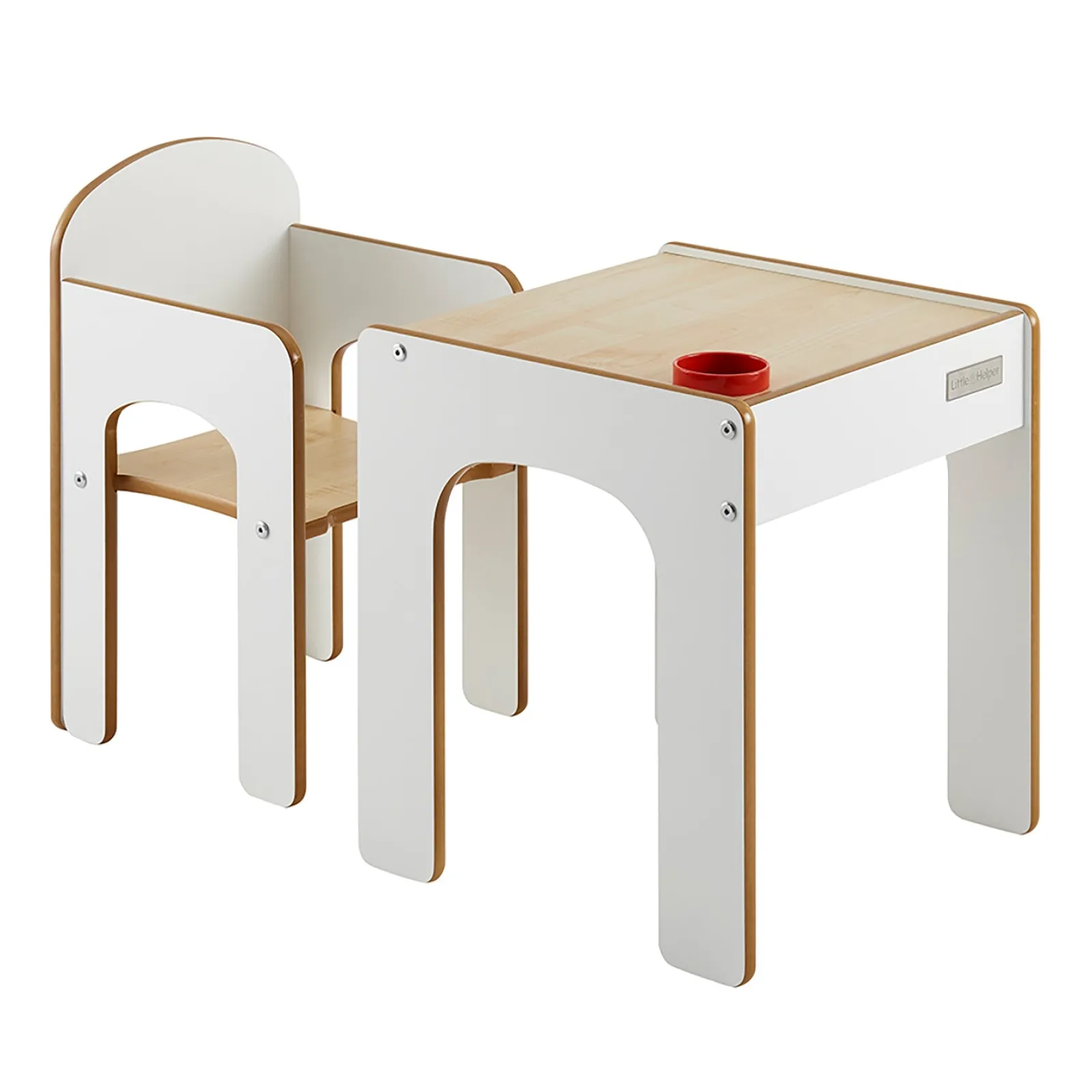 Kinder Little Helper Holztisch und Stuhl für Kleinkinder für Kunst, Handwerk und Essen | Weiß