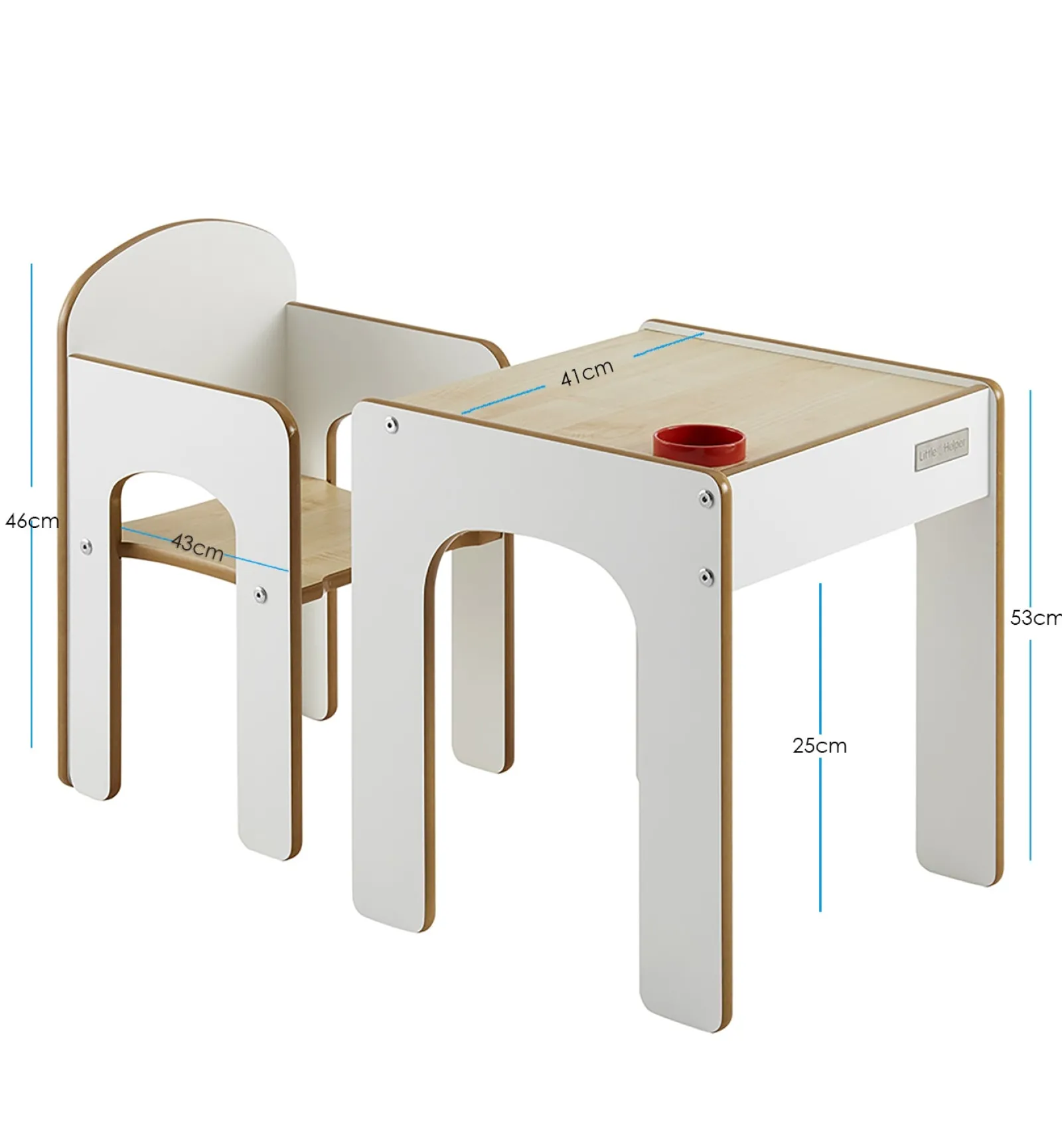 Kinder Little Helper Holztisch und Stuhl für Kleinkinder für Kunst, Handwerk und Essen | Weiß
