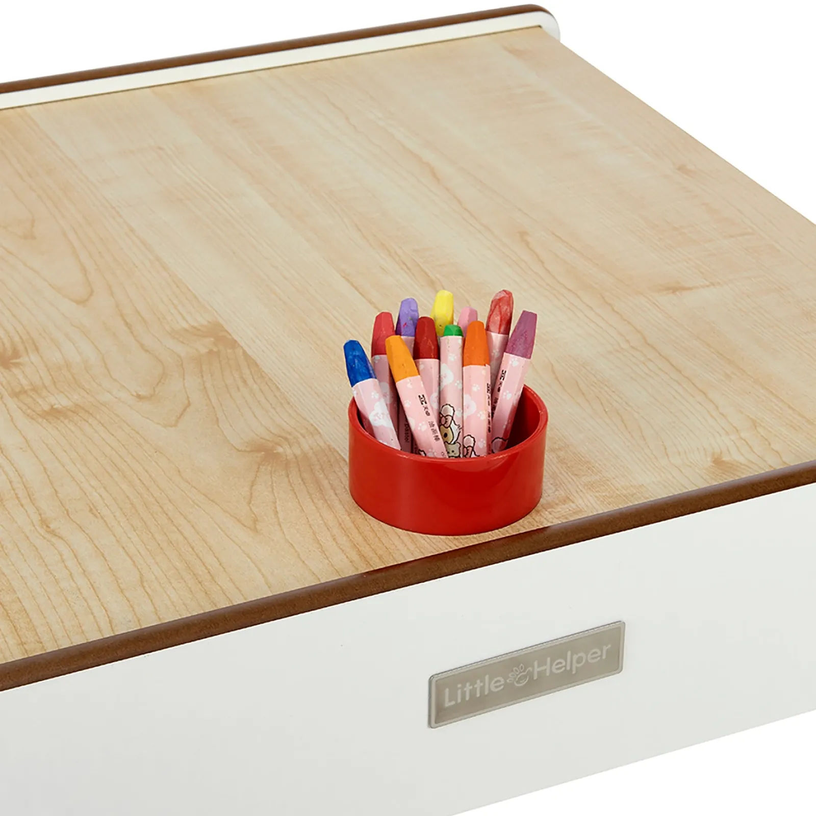 Kinder Little Helper Montessori Holz FunStation Duo Kindertisch und Stühle Set für 2 | Weiß/Natur