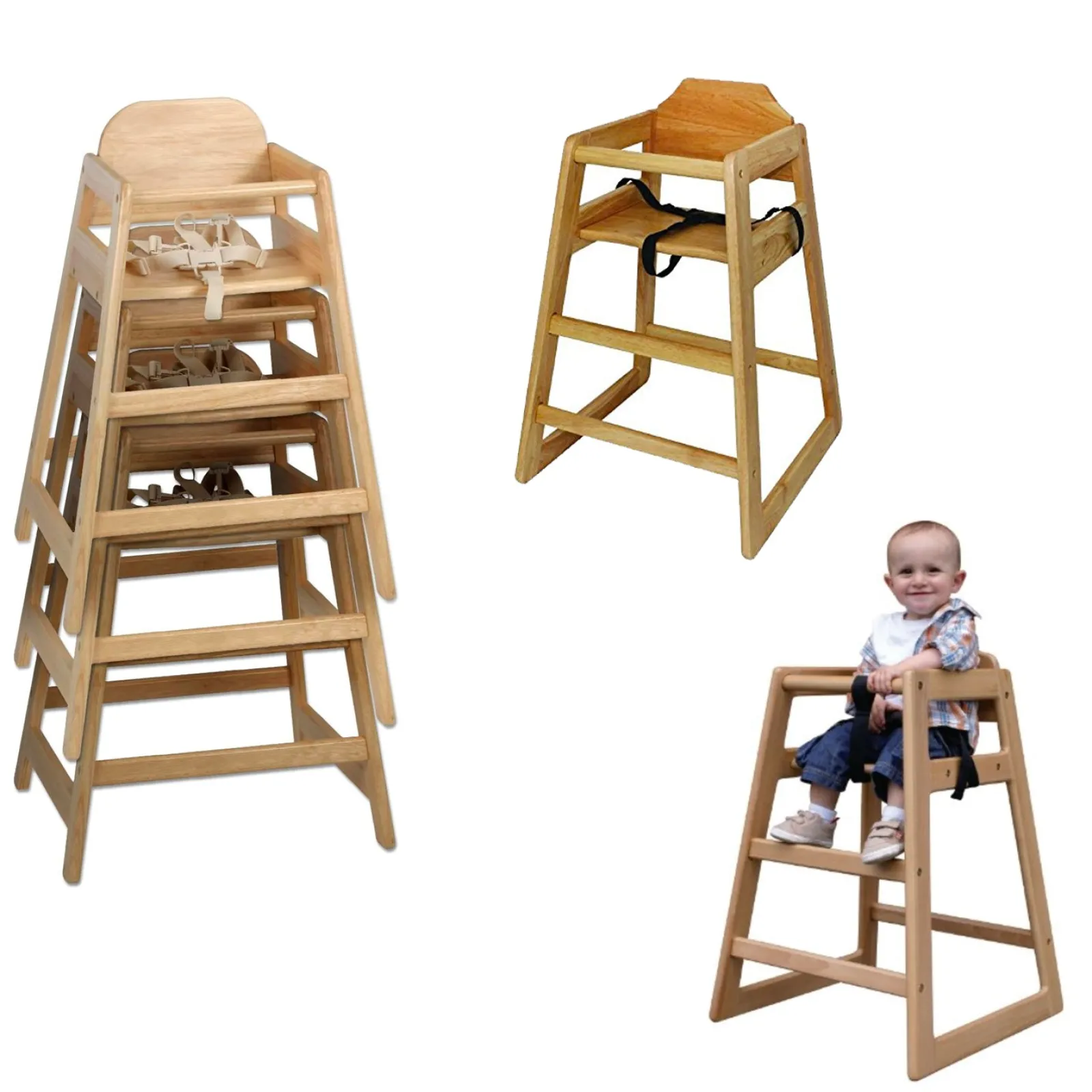 Little Helper Massiver, Umweltfreundlicher, Stapelbarer Hochstuhl Aus Holz | Sicherheitsgurt | Baby Geführte Entwöhnung | Natürlich
