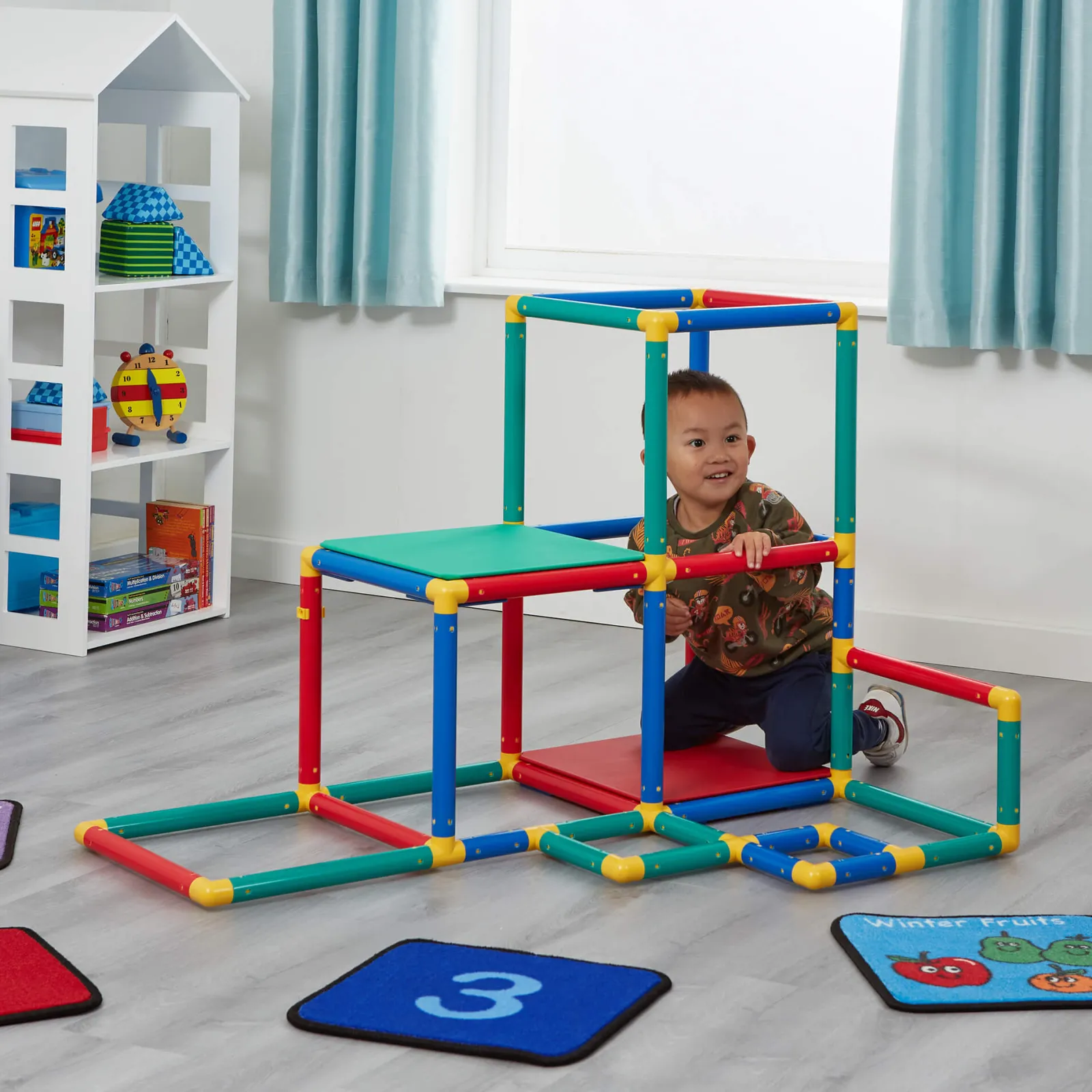 Kinder Little Helper Mehrzweck-Klettergerät 10-in-1 Montessori für Kinder mit Rutsche | Tisch- und Stuhlset | 12m+