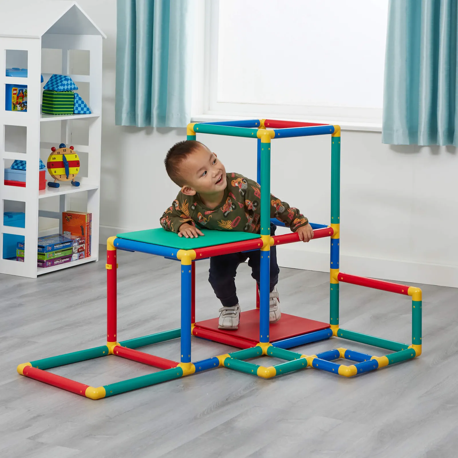 Kinder Little Helper Mehrzweck-Klettergerät 10-in-1 Montessori für Kinder mit Rutsche | Tisch- und Stuhlset | 12m+
