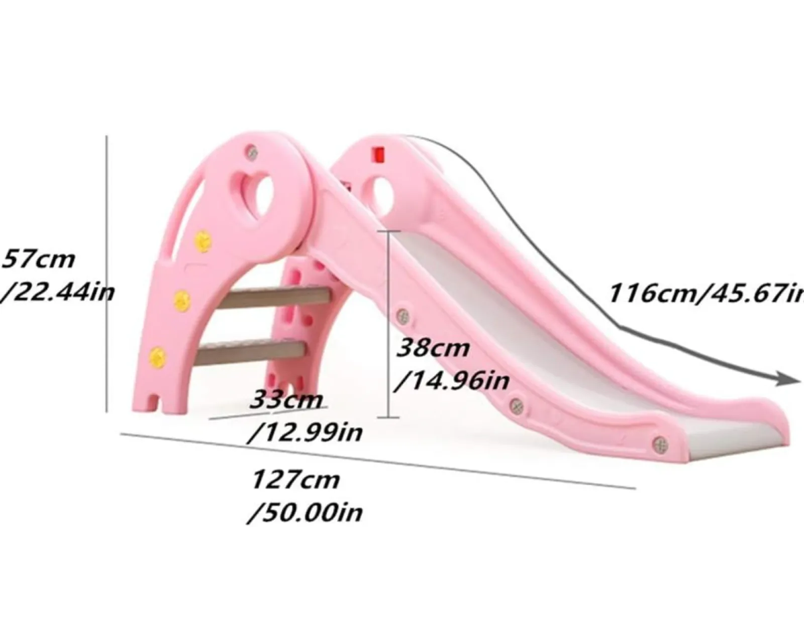 Kinder Little Helper Meine erste Faltrutsche | Hartplastikmaterial | Extra breite Sicherheitsbasis | Rosa oder Grün | 12m+