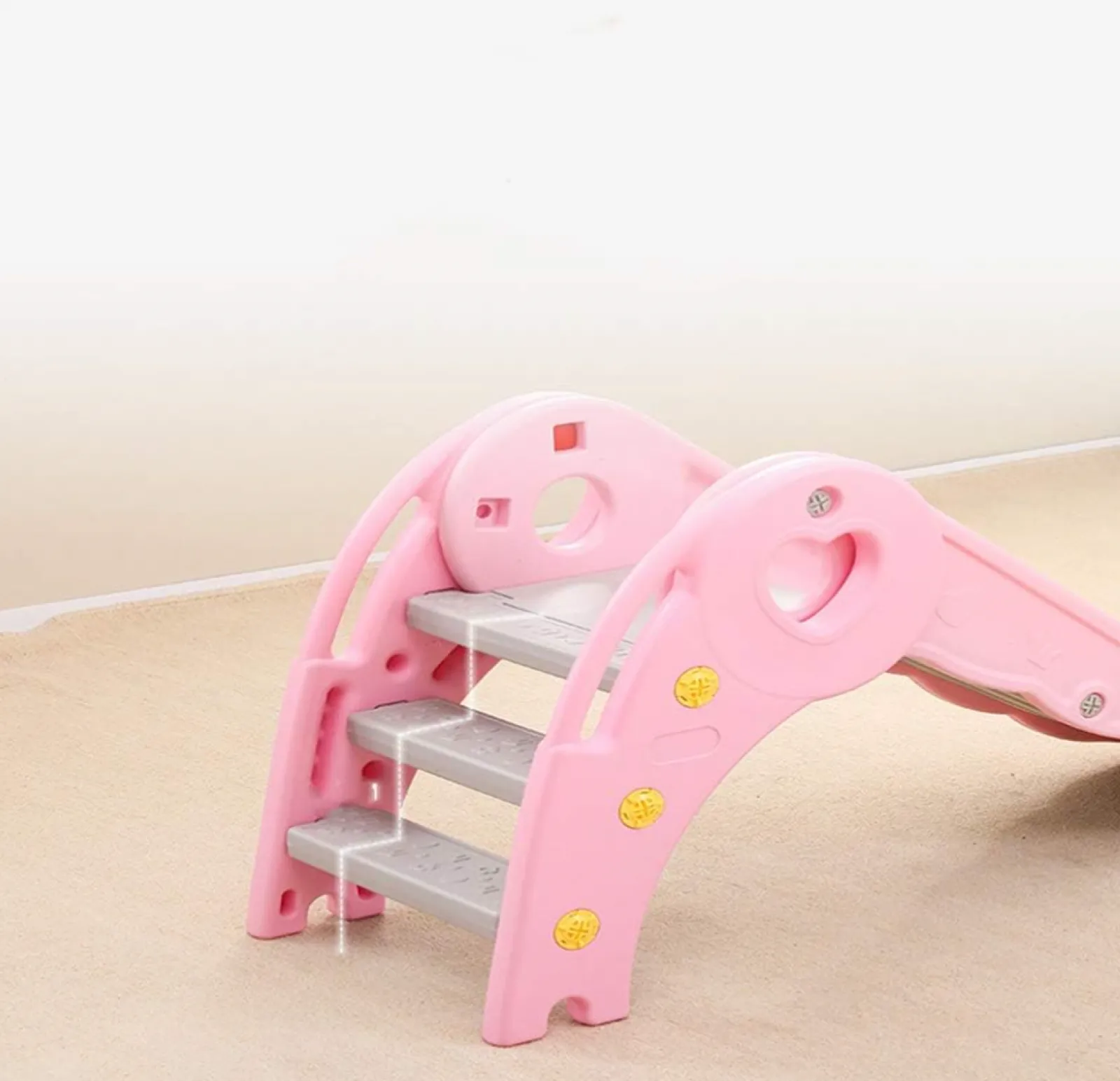 Kinder Little Helper Meine erste Faltrutsche | Hartplastikmaterial | Extra breite Sicherheitsbasis | Rosa oder Grün | 12m+