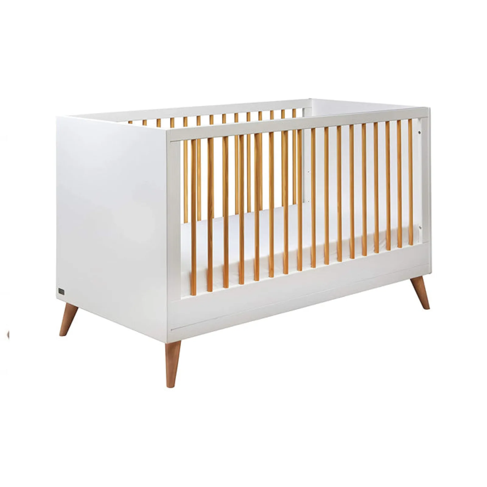 Kinder Little Helper Melody Kinderzimmer-Kollektion | 2-in-1-Kinderbett und Kleinkinderbett | Kommode | Optisches Weiß und Korkenzieherkiefer
