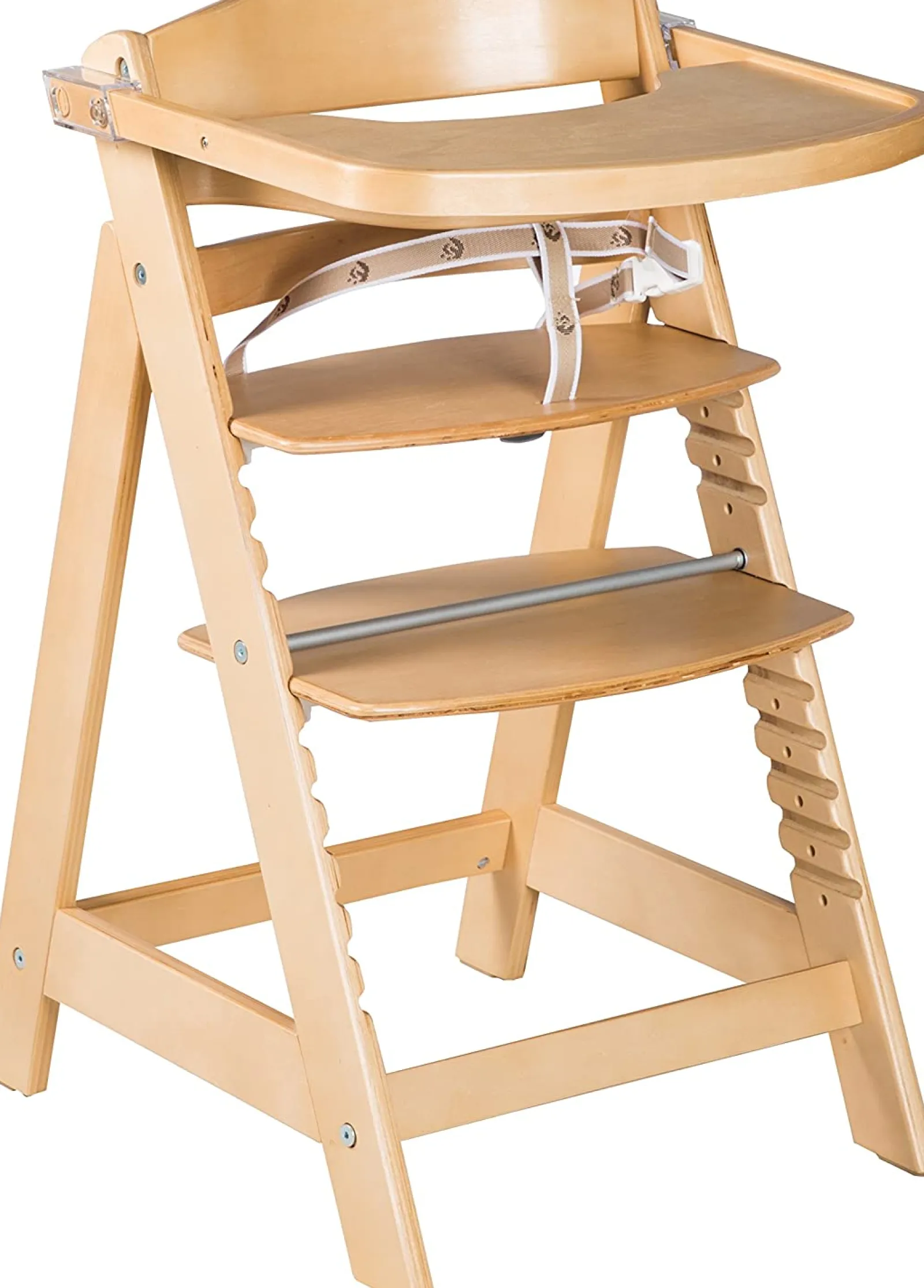 Little Helper Mitwachsender, verstellbarer Hochstuhl aus Ökoholz mit Schnellverschluss-Tablett-Option | Natur | 6 Monate – 10 Jahre
