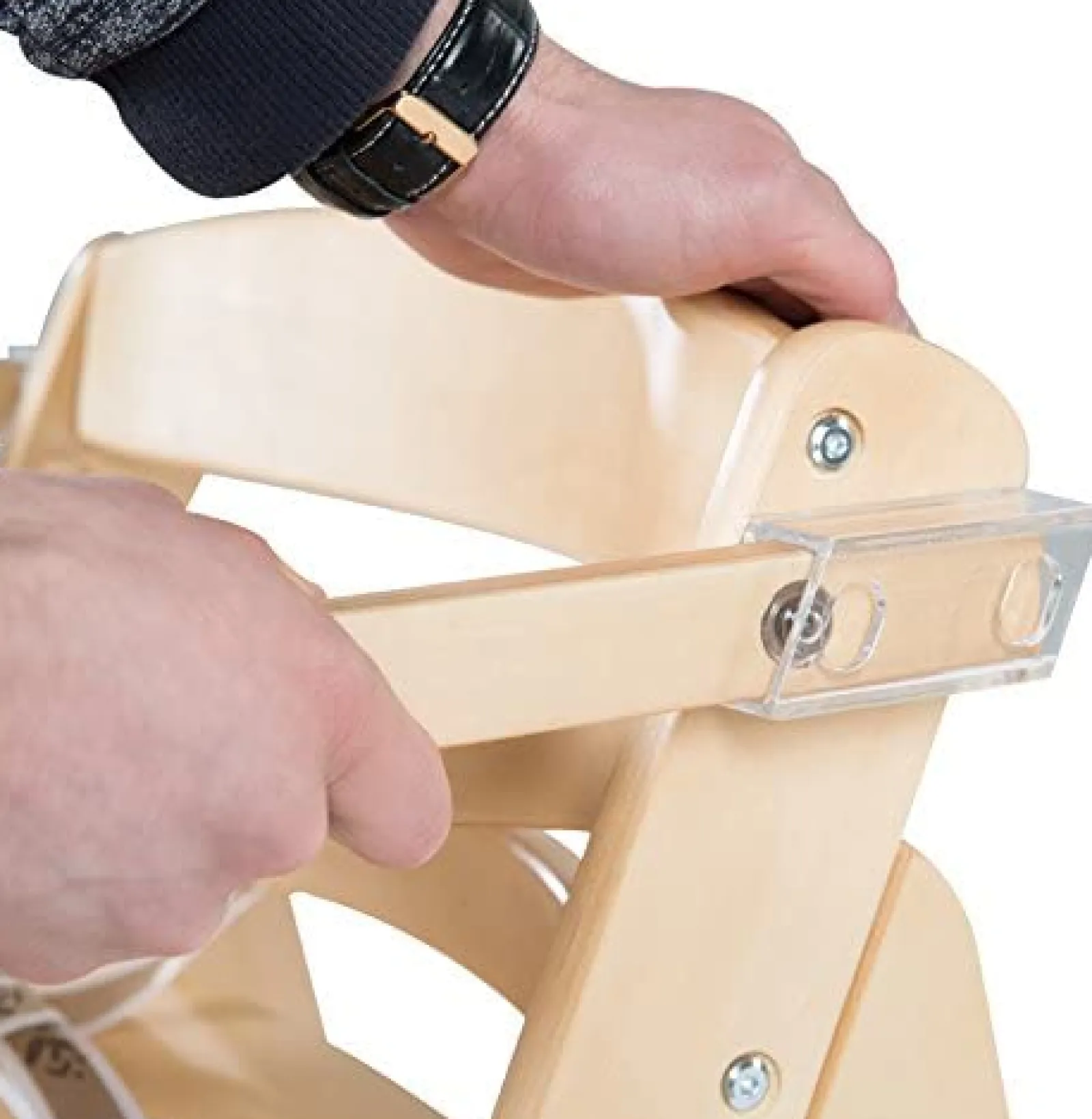 Little Helper Mitwachsender, verstellbarer Hochstuhl aus Ökoholz mit Schnellverschluss-Tablett-Option | Natur | 6 Monate – 10 Jahre