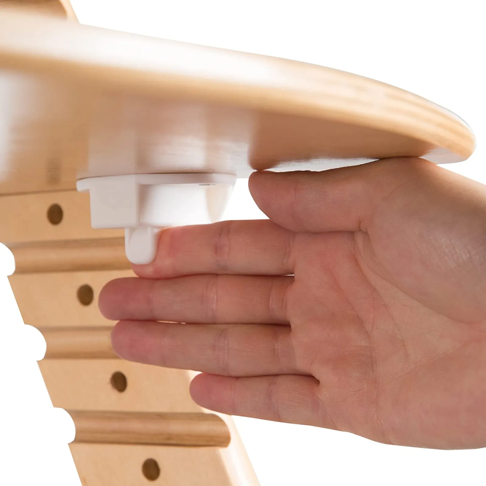 Little Helper Mitwachsender, verstellbarer Hochstuhl aus Ökoholz mit Schnellverschluss-Tablett-Option | Natur | 6 Monate – 10 Jahre