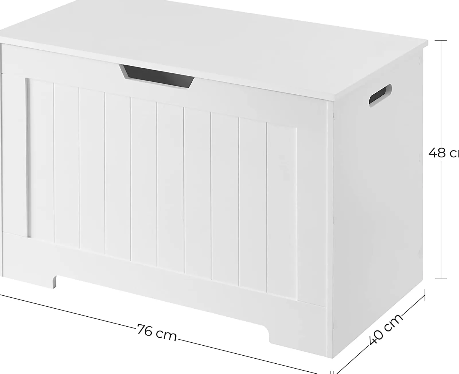 Kinder Little Helper Moderne Spielzeugkiste aus Holz für Kinder mit langsam öffnenden Scharnieren | Ottomane | Deckenbox | Weiß