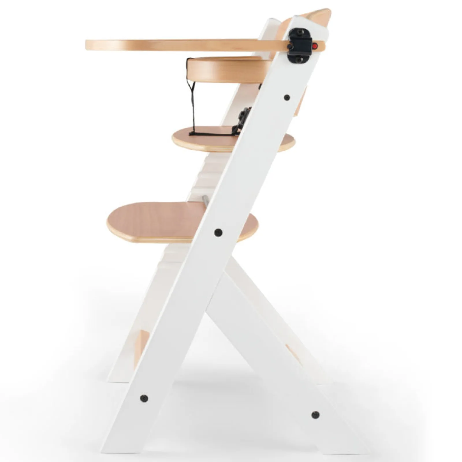 Little Helper Moderner, mitwachsender Hochstuhl aus Öko-Holz mit Tablett | Höhenverstellbar | Schreibtischstuhl | Natürliches und weißes Finish | 6 Monate – 10 Jahre
