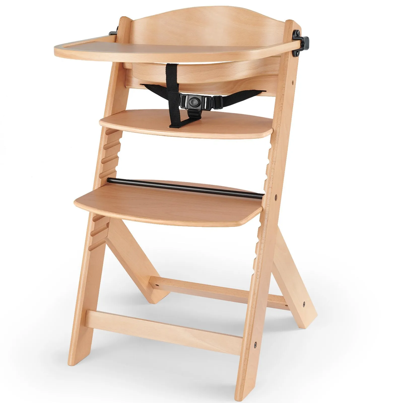 Little Helper Moderner, mitwachsender Hochstuhl aus Öko-Holz mit Tablett | Höhenverstellbar | Schreibtischstuhl | Natur | 6Monate – 10Jahre