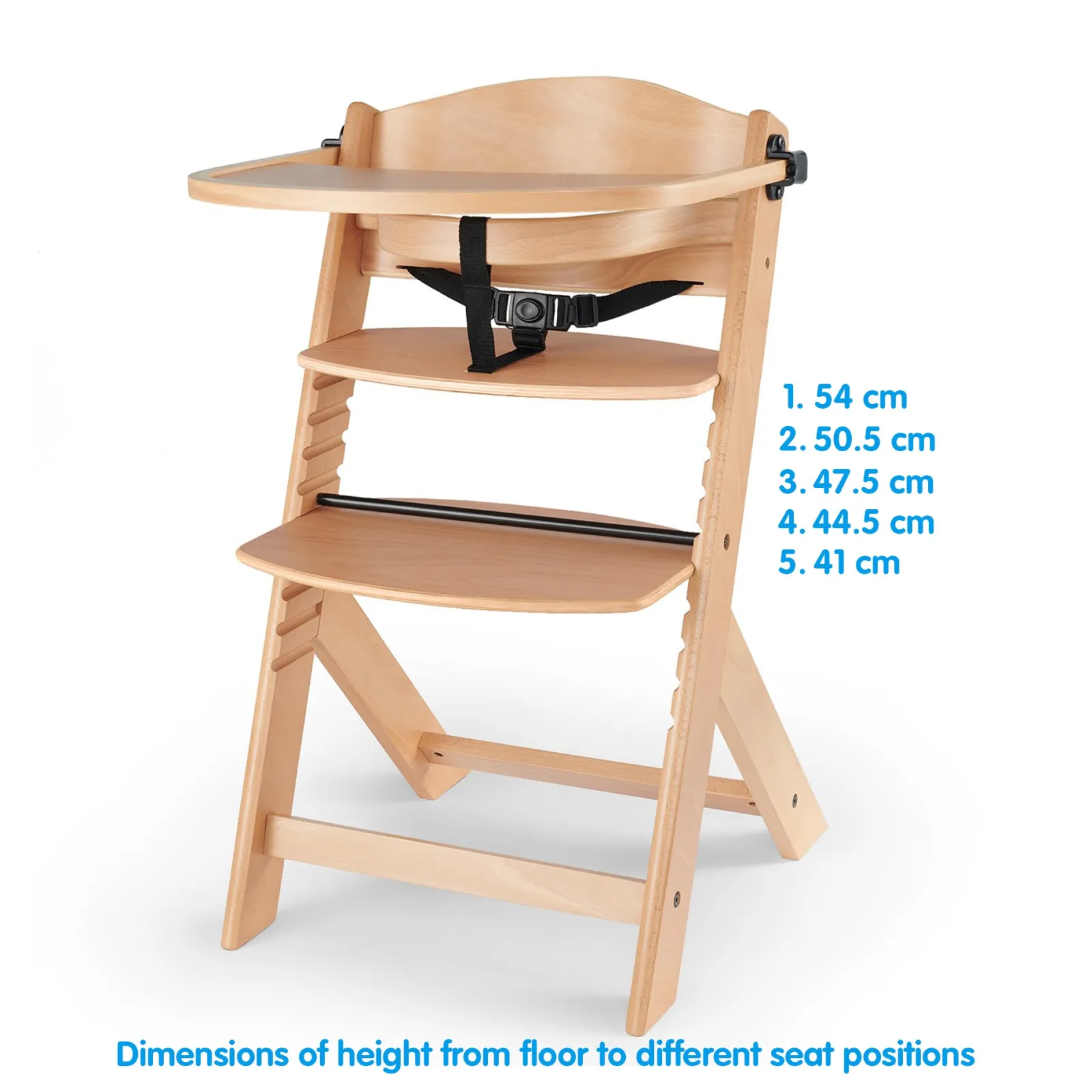 Little Helper Moderner, mitwachsender Hochstuhl aus Öko-Holz mit Tablett | Höhenverstellbar | Schreibtischstuhl | Schiefergrau | 6Monate – 10Jahre