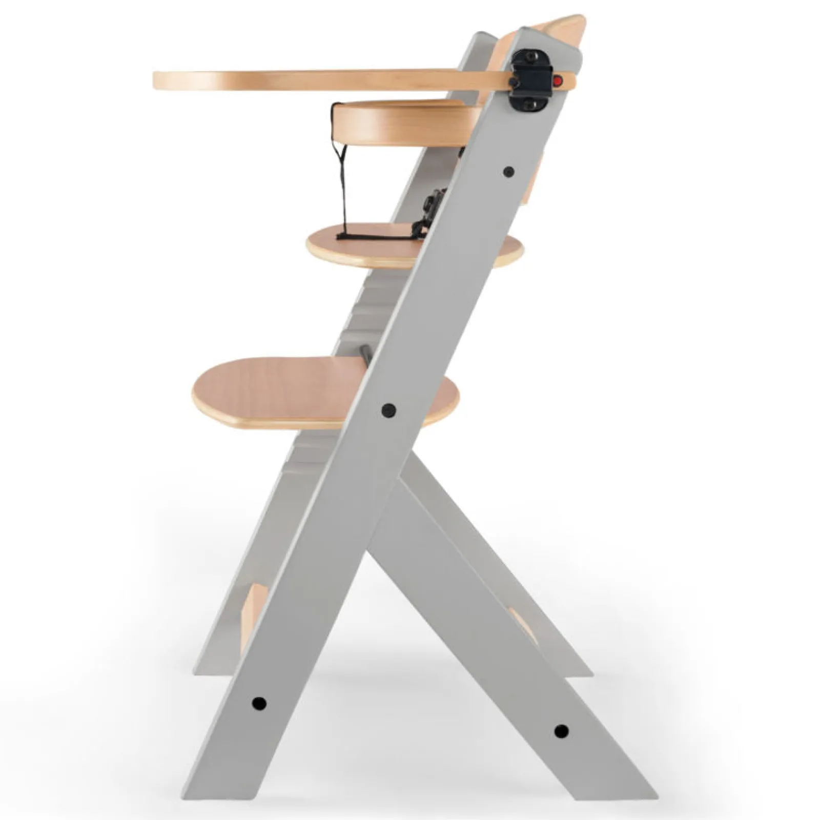 Little Helper Moderner, mitwachsender Hochstuhl aus Öko-Holz mit Tablett | Höhenverstellbar | Schreibtischstuhl | Weiches Grau und natürliches Finish | 6 Monate – 10 Jahre