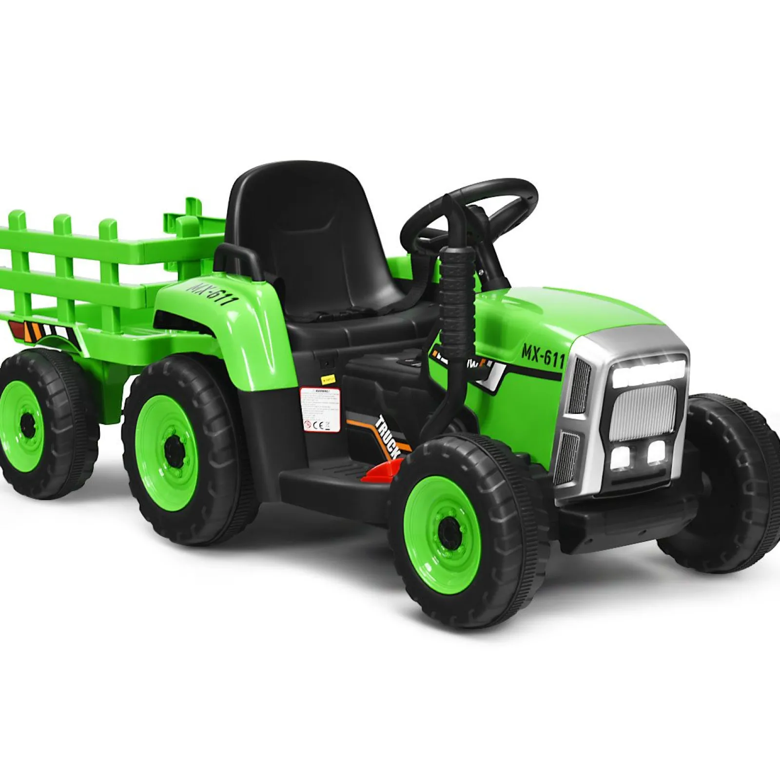 Little Helper Montessori Elektrofahrzeug | 12V Kinder-Aufsitztraktor mit Anhängermusik und LED-Lichtern | Farboptionen | 3 Jahre+