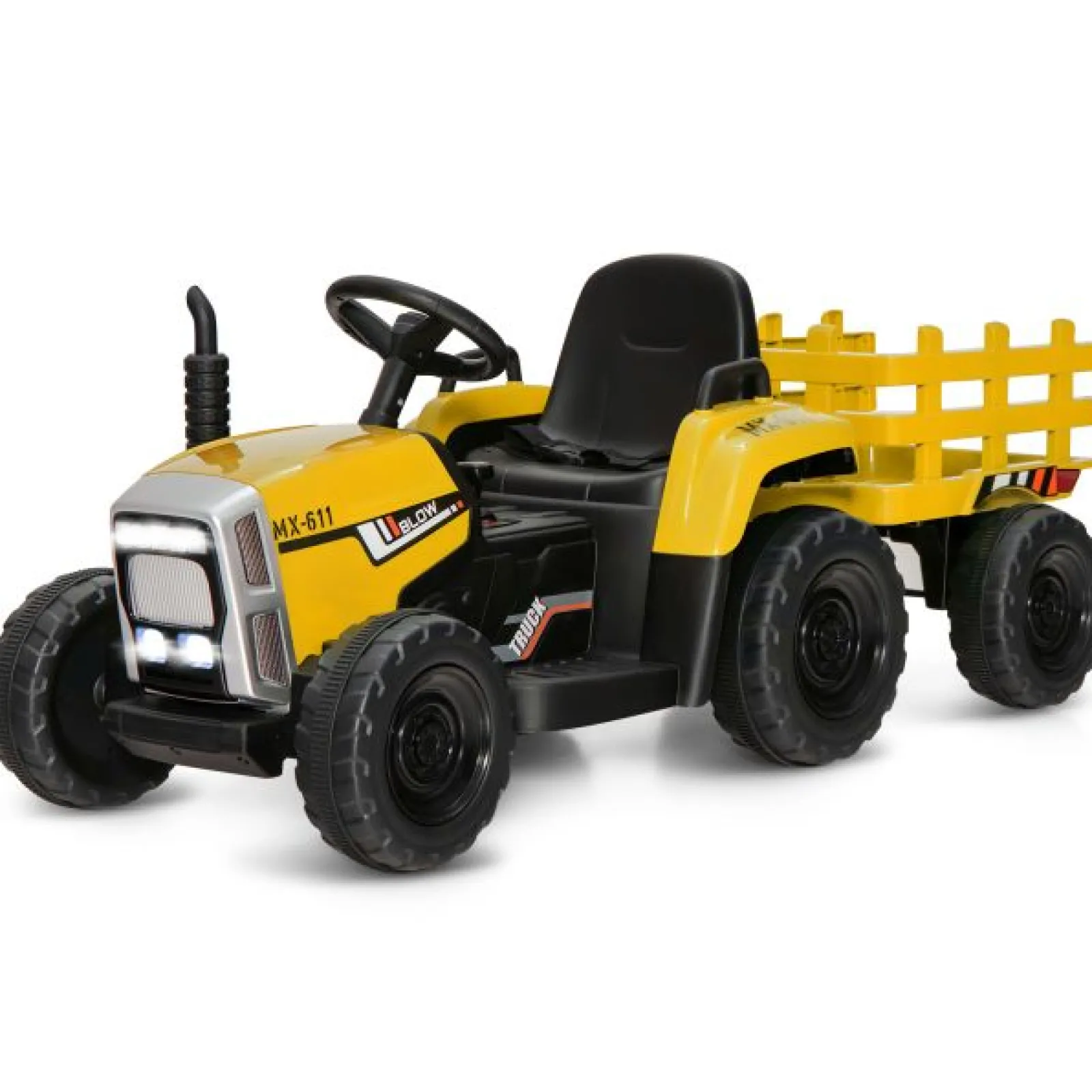 Little Helper Montessori Elektrofahrzeug | 12V Kinder-Aufsitztraktor mit Anhängermusik und LED-Lichtern | Farboptionen | 3 Jahre+