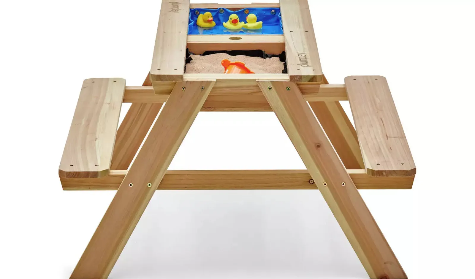 Little Helper Montessori 4-in-1 FSC Eco Conscious Holz 4-Sitzer-Picknickbank | Wasserstation | Sandkasten & Matschküche + Deckel | 18m+