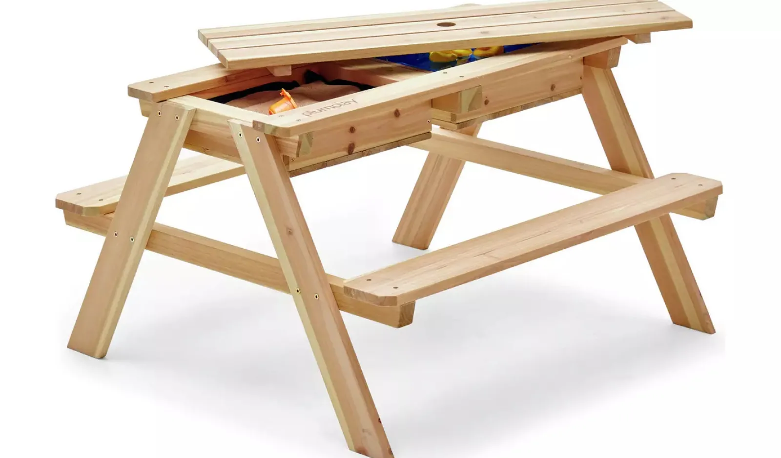 Little Helper Montessori 4-in-1 FSC Eco Conscious Holz 4-Sitzer-Picknickbank | Wasserstation | Sandkasten & Matschküche + Deckel | 18m+