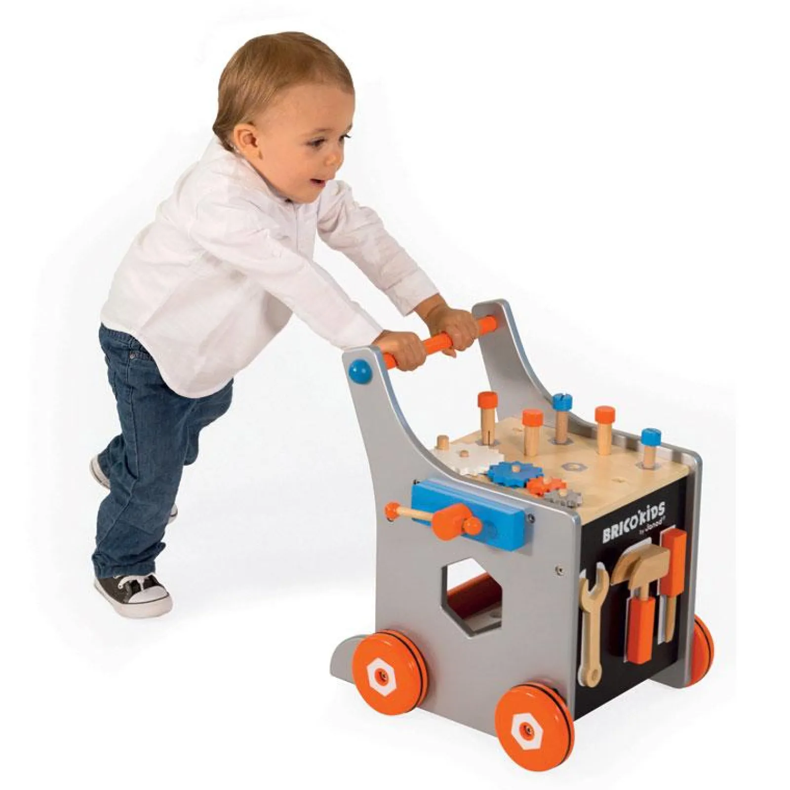 Kinder Little Helper Montessori 2-in-1 Lauflernhilfe & Werkbank | Werkzeugset für Kinder | Werkzeugset für Kinder | 18m+