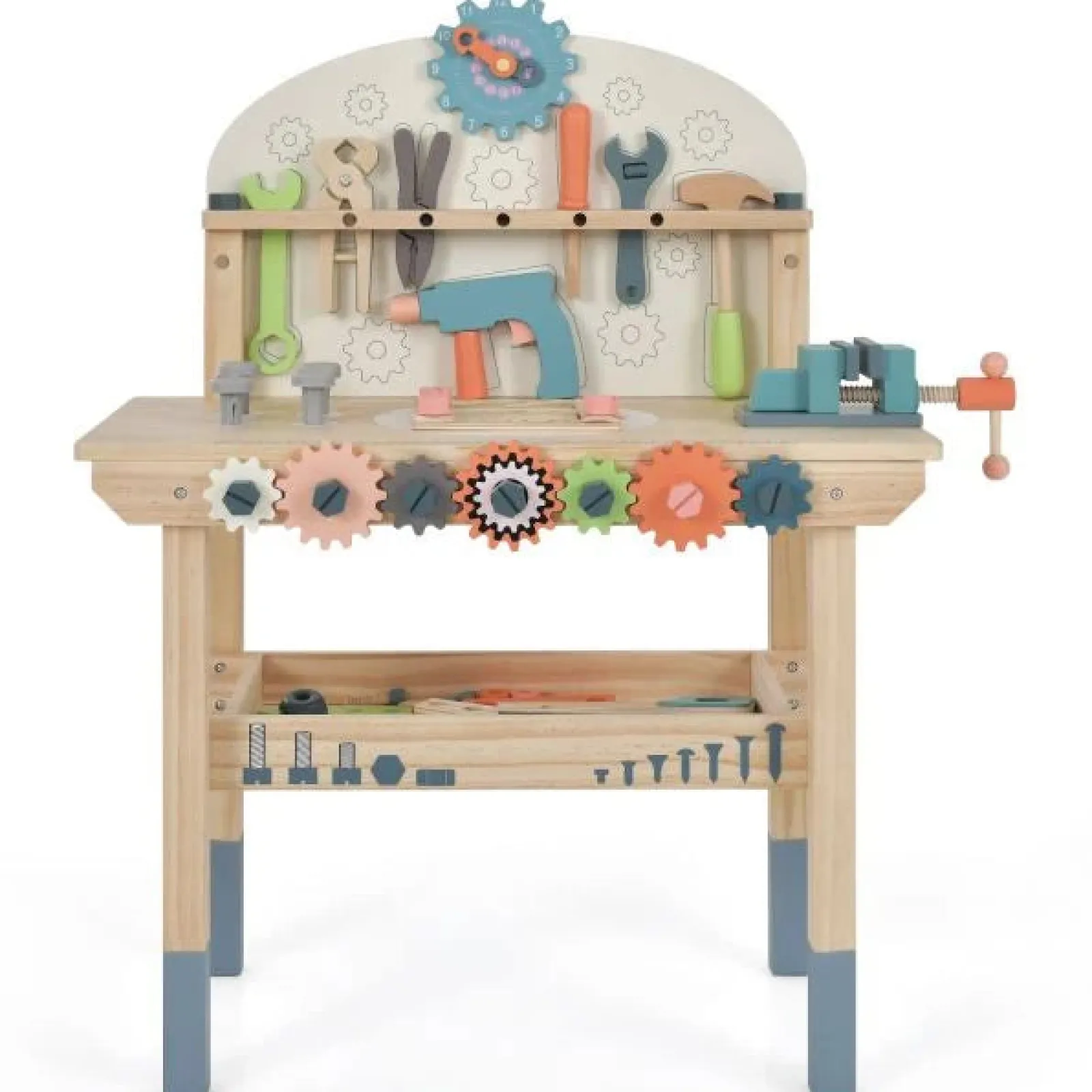 Little Helper Montessori Öko-Werkzeugbank aus Kiefernholz | Kinderwerkbank mit Werkzeug | Realistisch | 3 Jahre+
