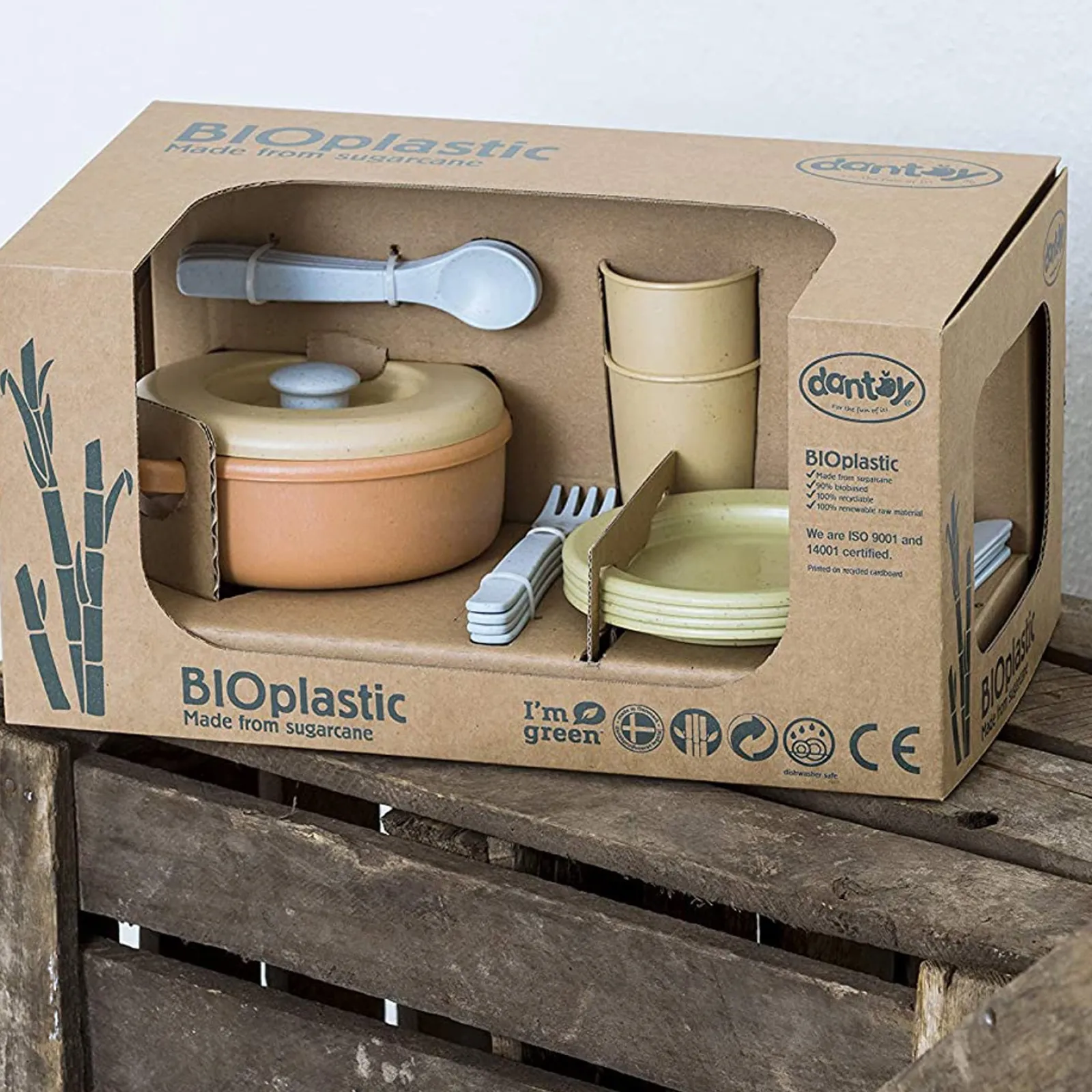 Little Helper Montessori 22-teiliges Teeservice für Kinder aus 100 % recycelbarem BIOKunststoff | Spiel-Lebensmittelset | Ab 2 Jahren