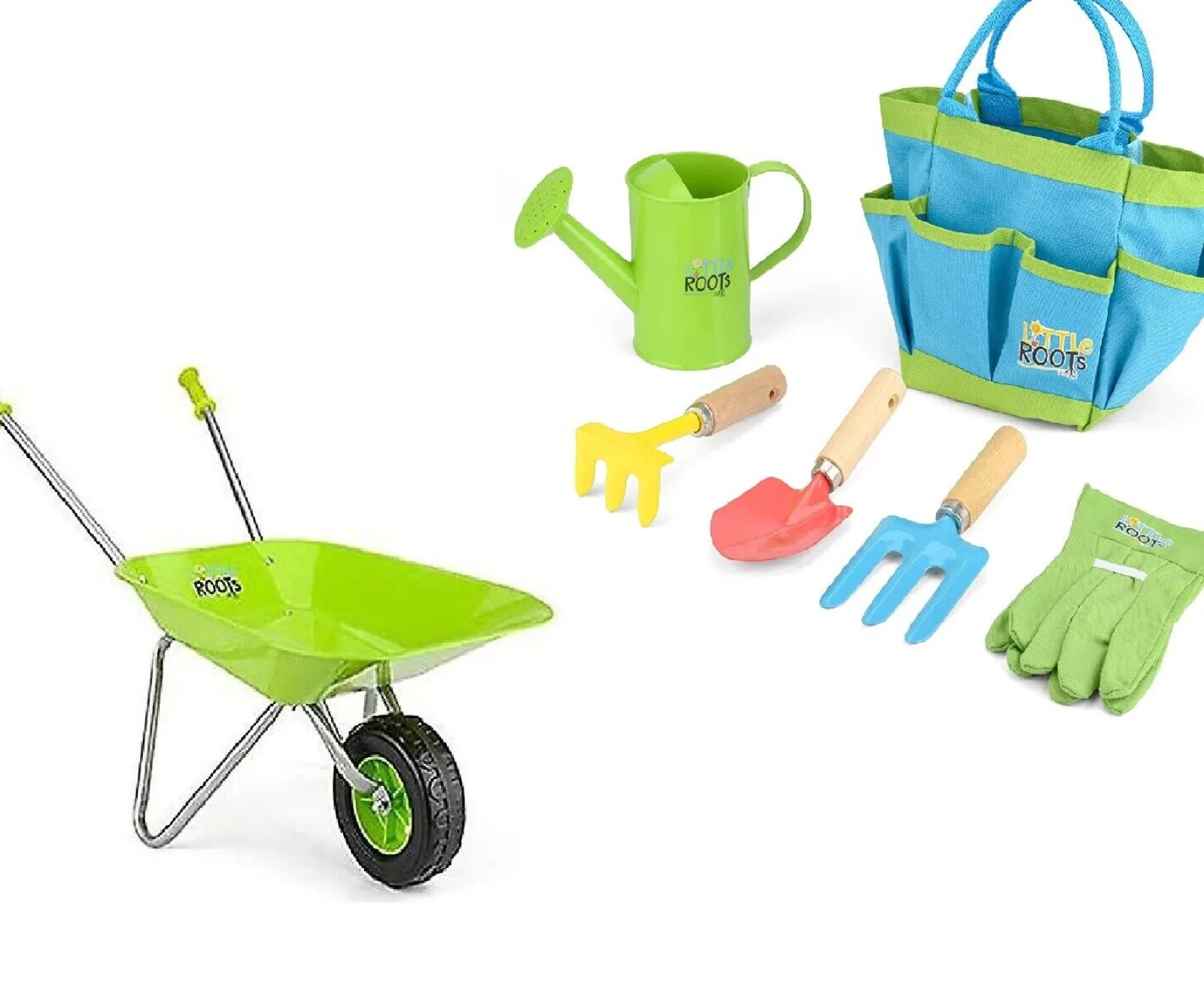 Little Helper Montessori-Gartenspielzeugset mit Schubkarre und Werkzeugset | Outdoor-Spielzeug für den Sandkasten | Ab 3 Jahren