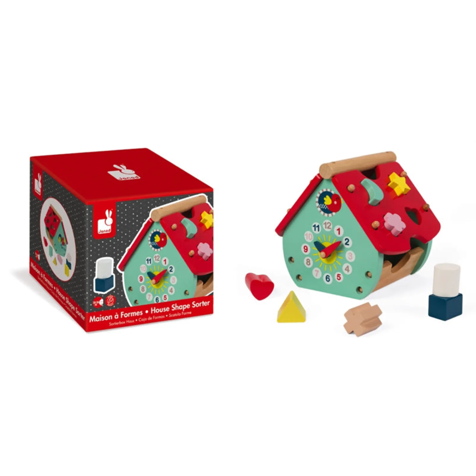 Little Helper Montessori-Holzspielzeug Für Kinder | Hausformsortierer Mit Uhr | 18-36 Monate