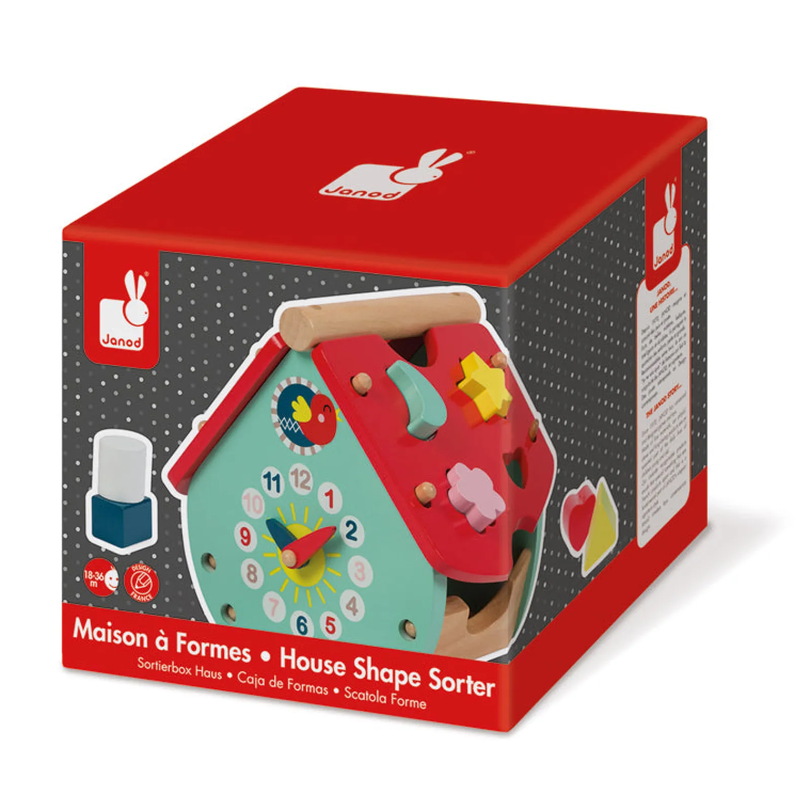 Little Helper Montessori-Holzspielzeug Für Kinder | Hausformsortierer Mit Uhr | 18-36 Monate