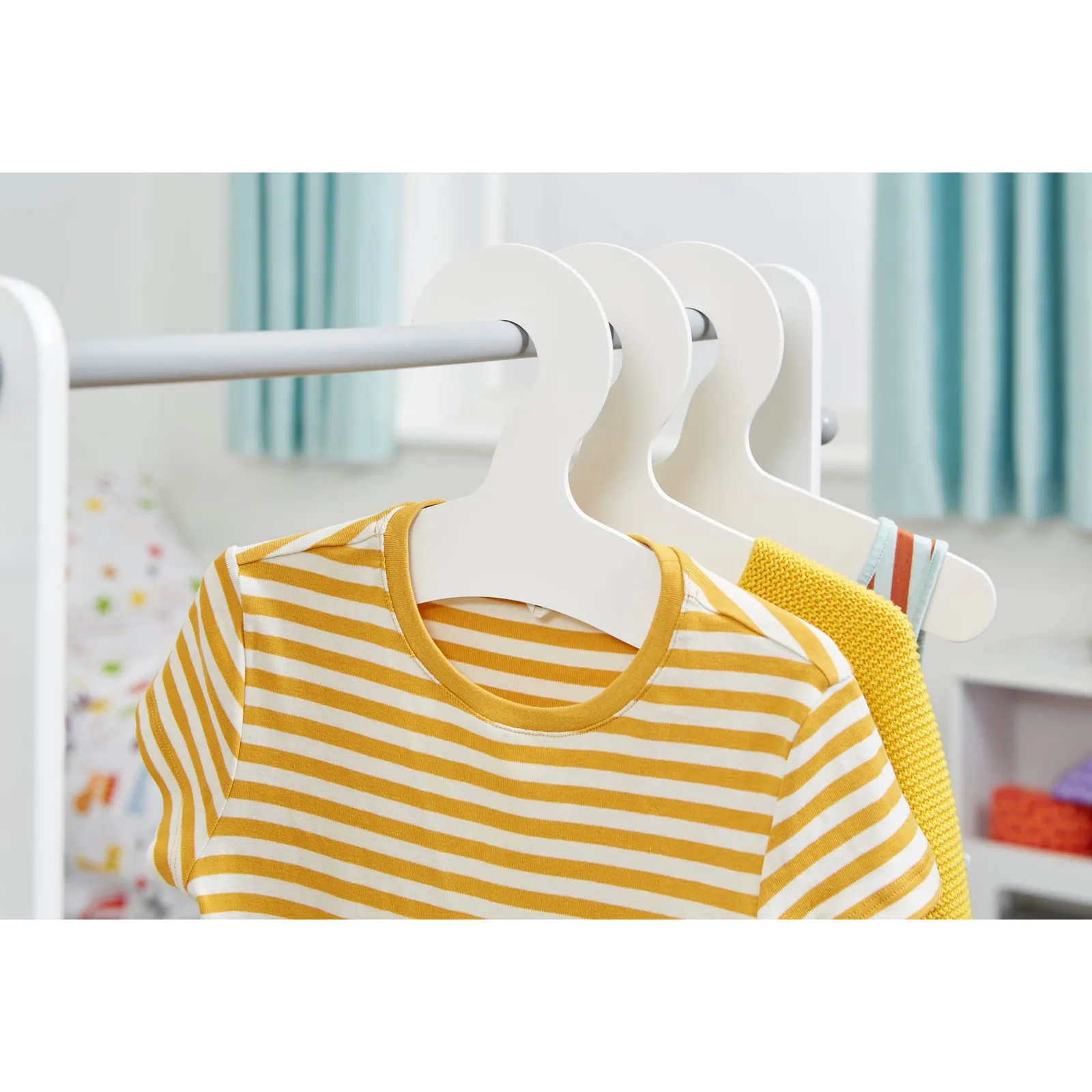 Kinder Little Helper Montessori-Kleiderstange für Kinder | Kleiderstange zum Anziehen für Kinder | mit Stauraum | Weiß und Grau