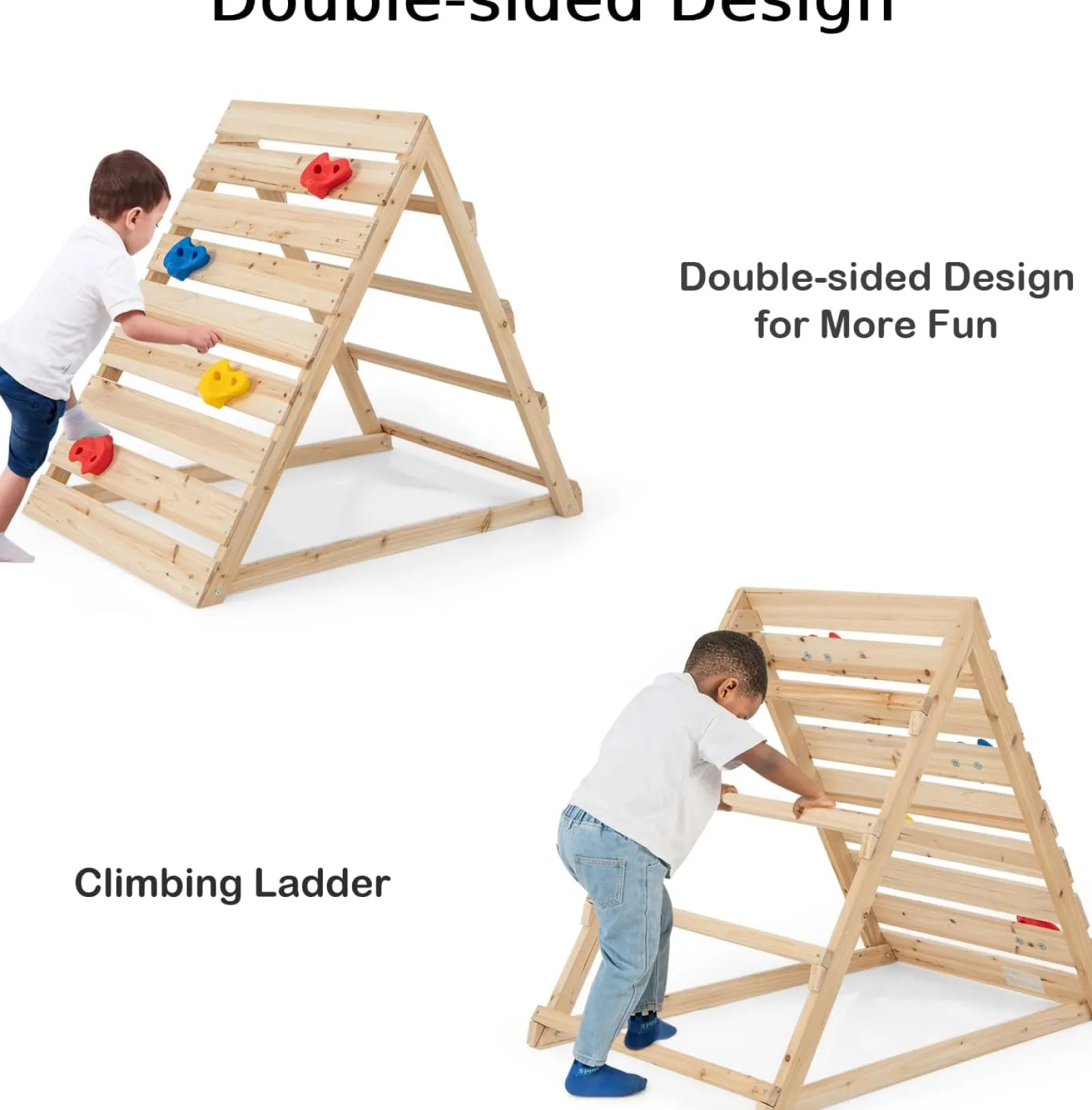Kinder Little Helper Montessori-Klettergerüst | Pikler-Dreieck | Kletterwand Und Höhle Für Kleinkinder Aus Öko-Holz | 3-8 Jahre
