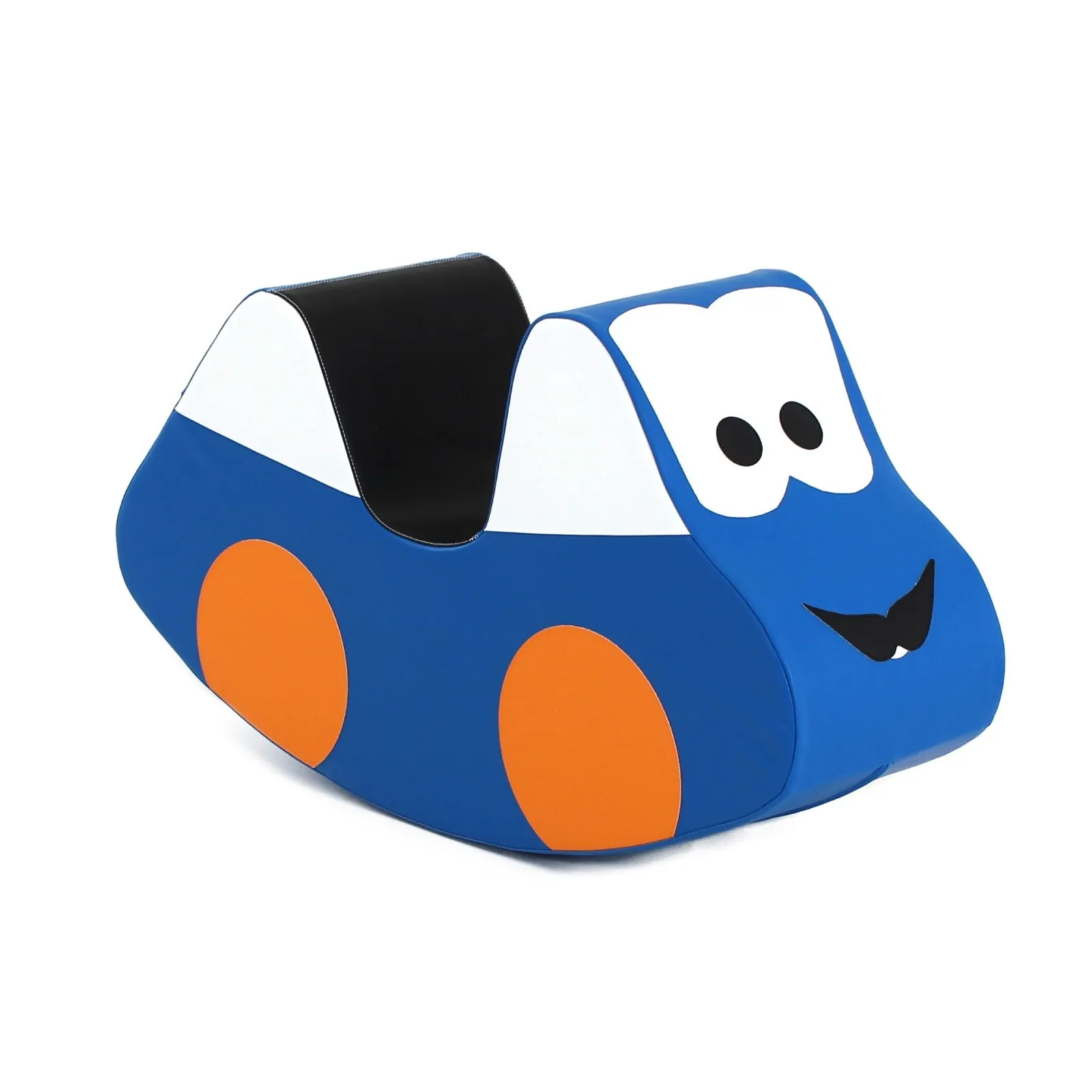 Little Helper Montessori-Schaukelstuhl aus Kunstleder | Weiches Schaukelspielzeug zum Aufsitzen | Weiches Spielauto | Blau | 12Monate+