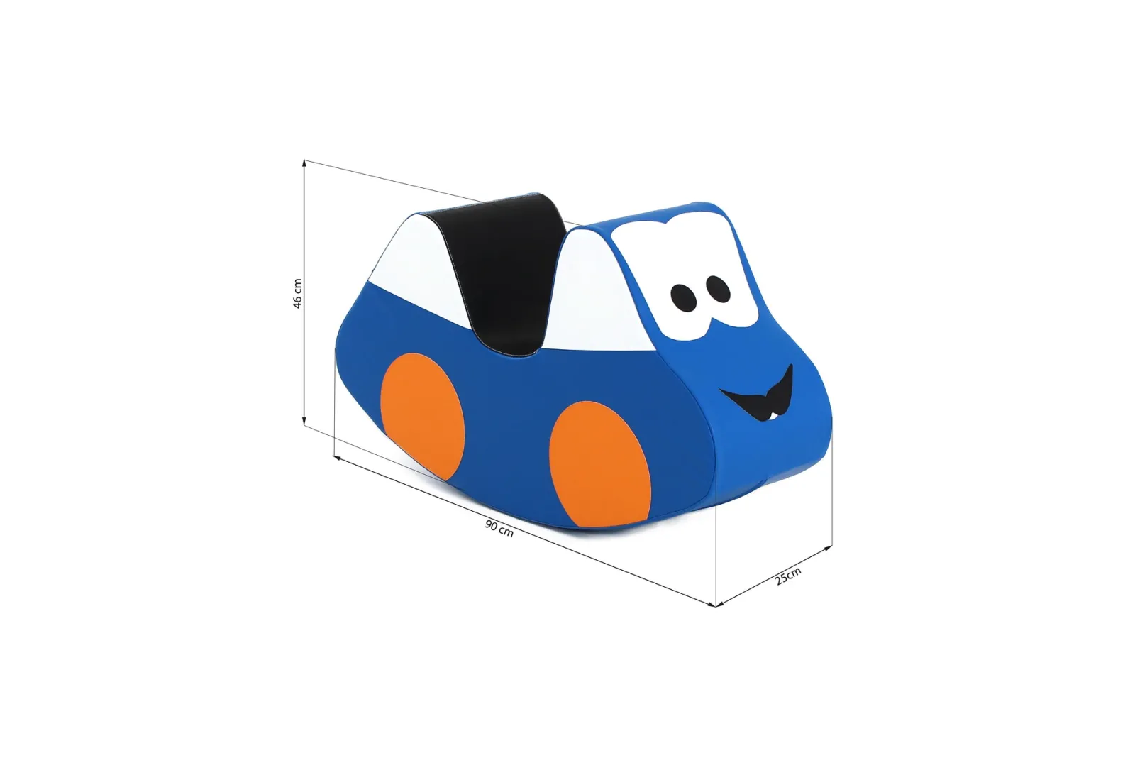 Little Helper Montessori-Schaukelstuhl aus Kunstleder | Weiches Schaukelspielzeug zum Aufsitzen | Weiches Spielauto | Blau | 12Monate+