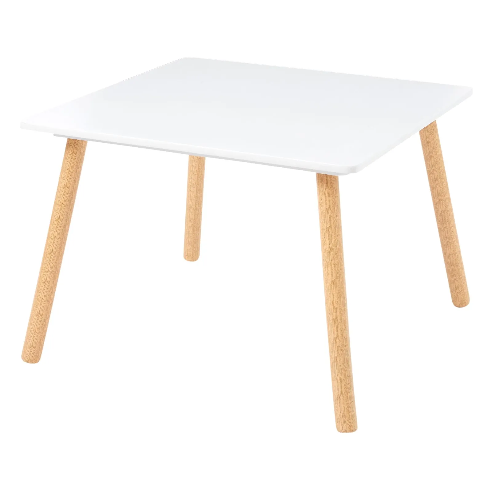 Kinder Little Helper Montessori-Set mit Tisch und 2 Stühlen im Scandi-Design, kratzfest, aus weißem und Kiefernholz | Ab 2 Jahren