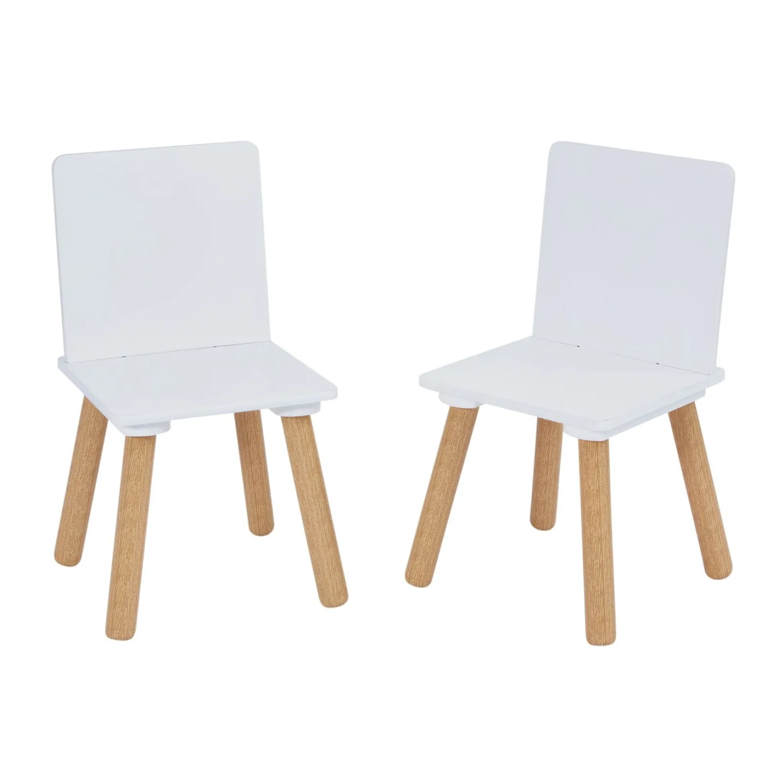 Kinder Little Helper Montessori-Set mit Tisch und 2 Stühlen im Scandi-Design, kratzfest, aus weißem und Kiefernholz | Ab 2 Jahren