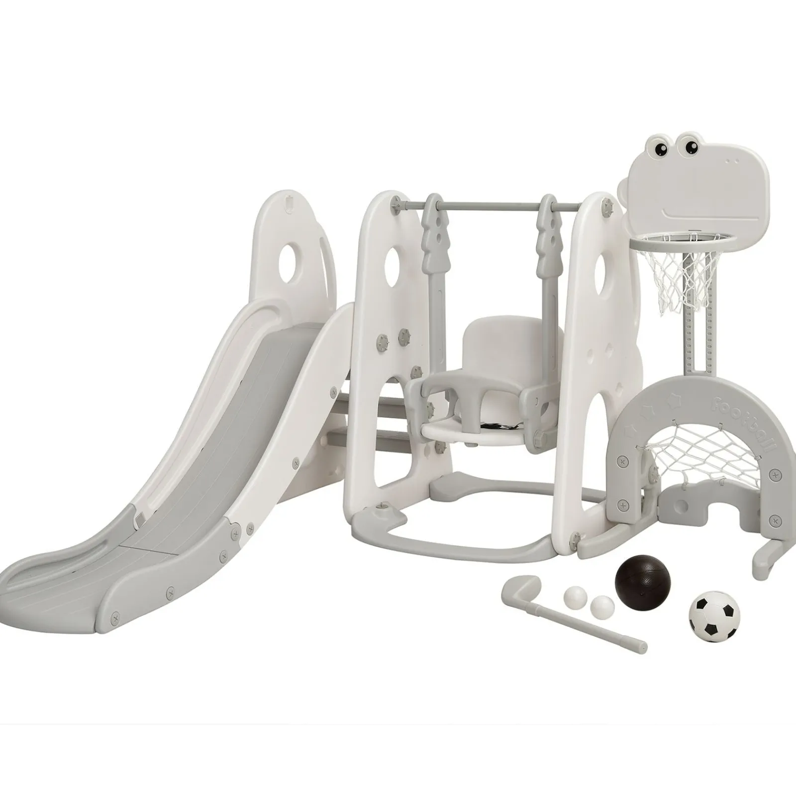 Little Helper Montessori-Spielschaukel- und Rutschenset für Kinder | Basketball | Innen-Außen | 3 Farben | 18m+
