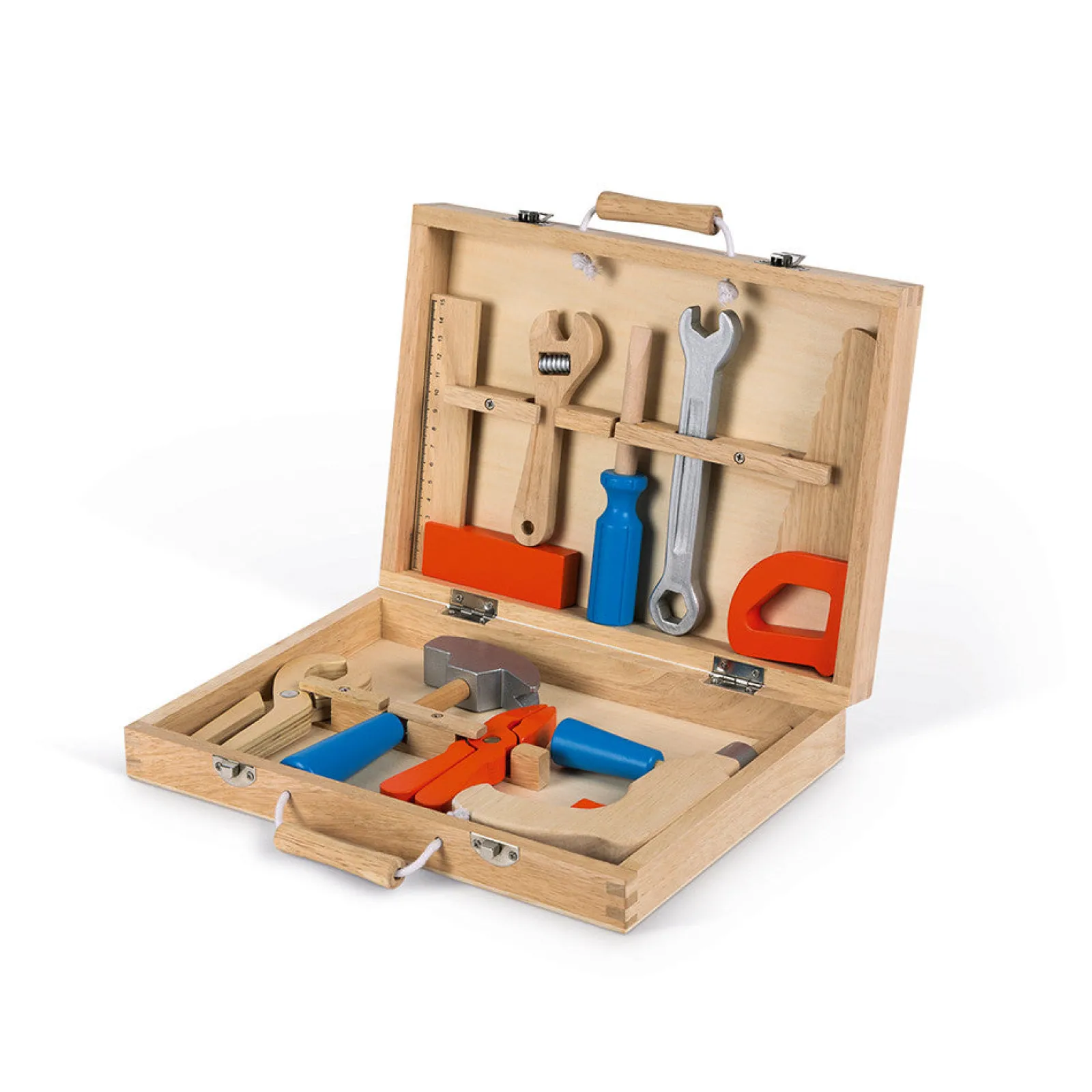 Little Helper Montessori-Werkzeugset aus Holz in Premiumqualität für Kinder in Holztragetasche | 3–8 Jahre