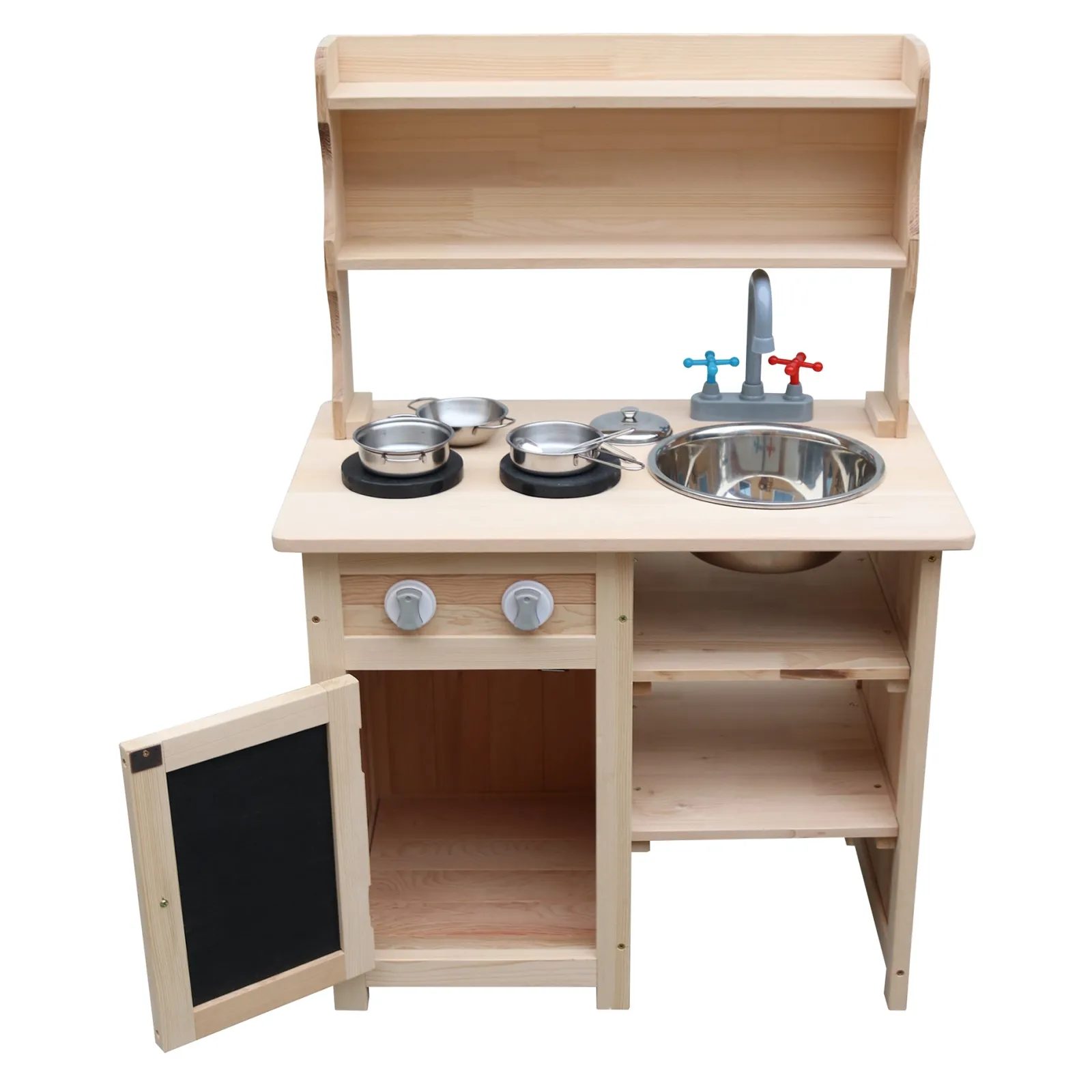 Little Helper Nicht allergen | Umweltfreundliche Matschküche aus natürlichem Holz von Montessori für Kinder | Spielzeugküche aus Holz für drinnen und draußen | Ab 3 Jahren
