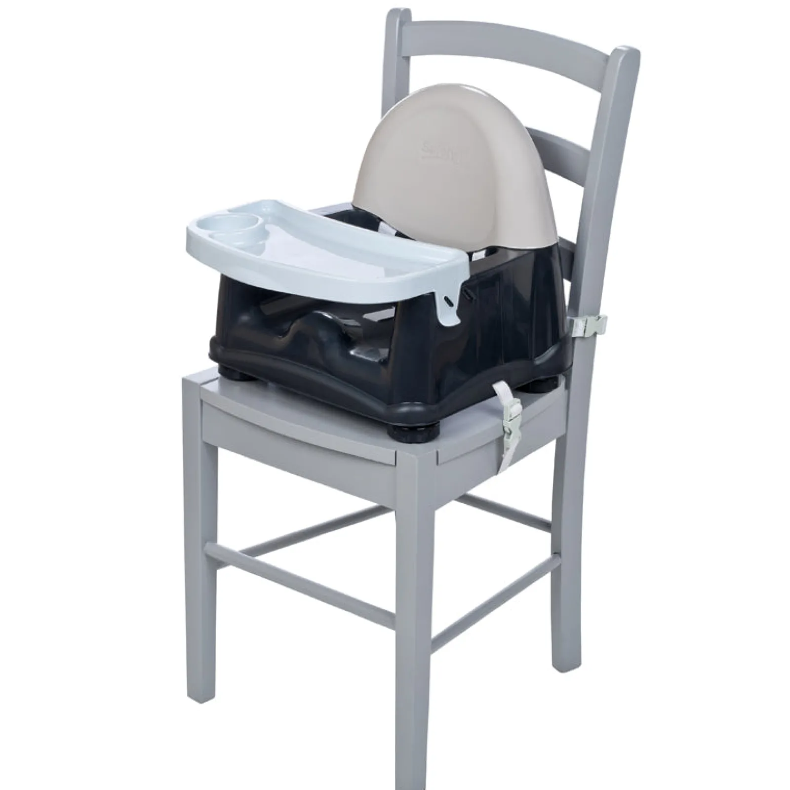 Kinder Little Helper Pflegeleichter Babysitz Swing Tray mit Tablett | Füttersitz | Grau, Schwarz & Weiß