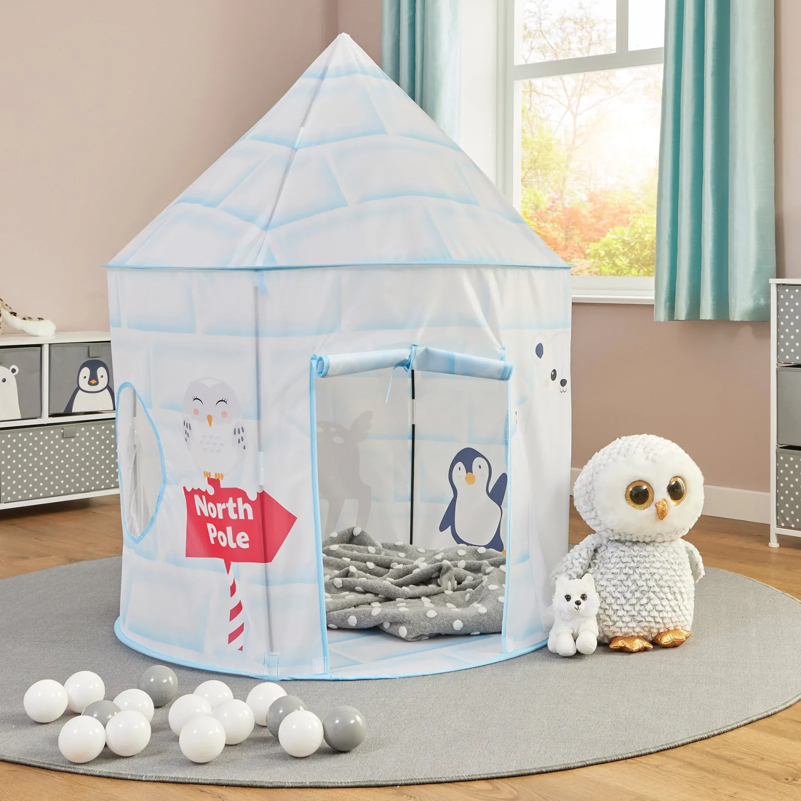 Little Helper Pop-up-Spielzelt „Arctic Animals“ für 2 Personen für autistische Kinder | Höhle | Aufbewahrungstasche | 18m +