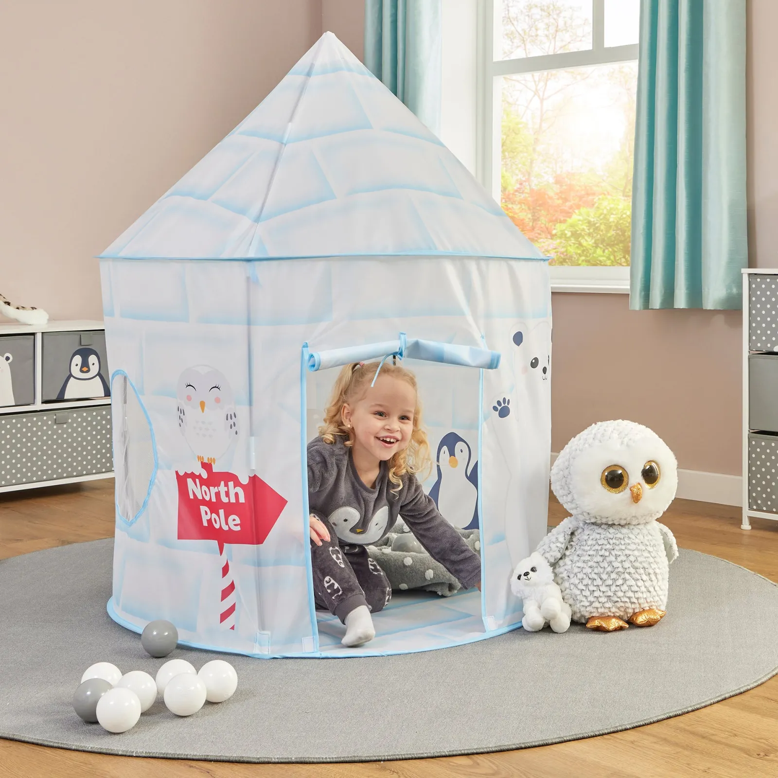 Little Helper Pop-up-Spielzelt „Arctic Animals“ für 2 Personen für autistische Kinder | Höhle | Aufbewahrungstasche | 18m +