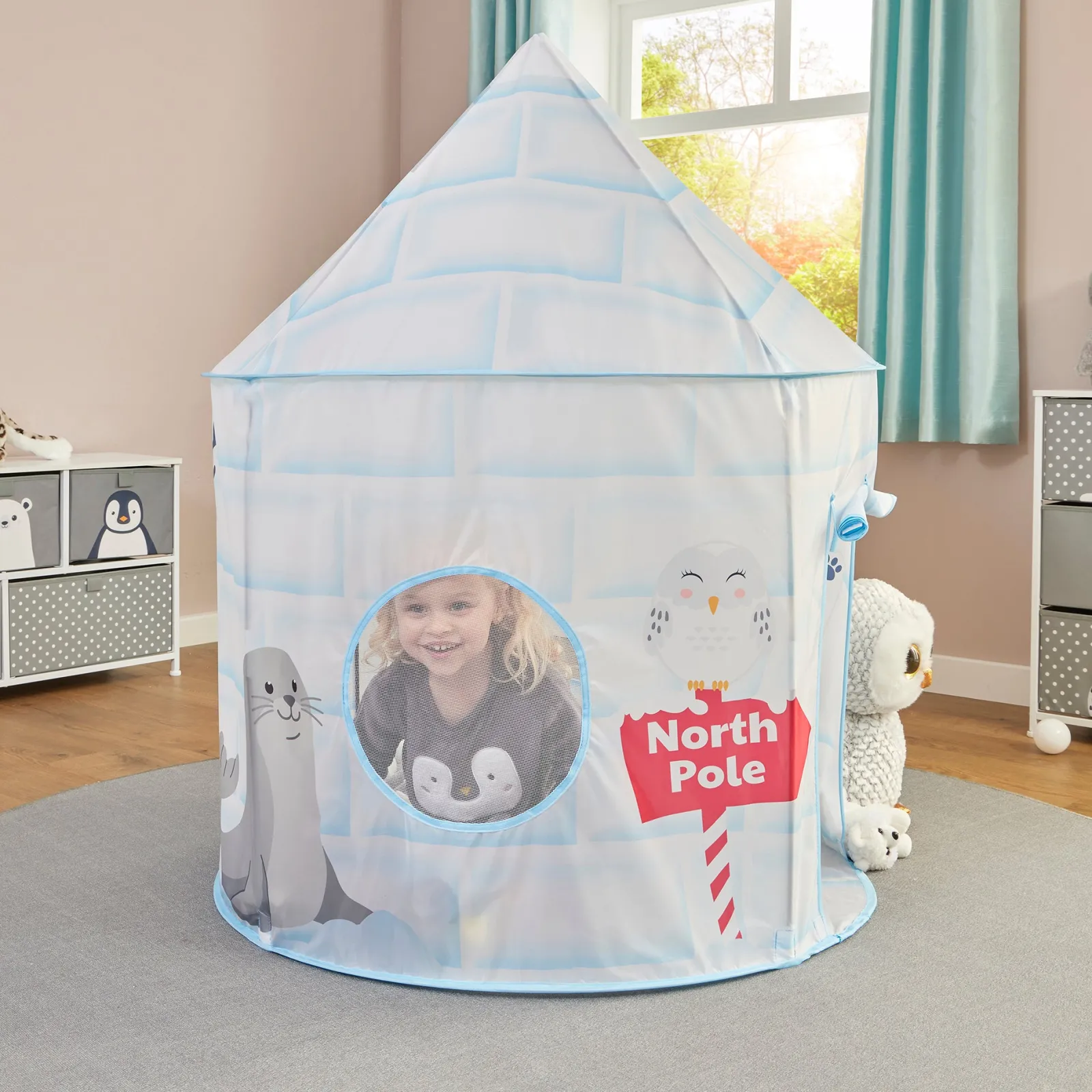 Little Helper Pop-up-Spielzelt „Arctic Animals“ für 2 Personen für autistische Kinder | Höhle | Aufbewahrungstasche | 18m +
