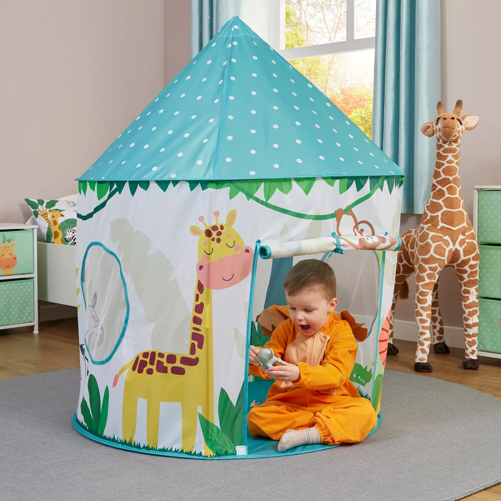 Little Helper Pop-up-Spielzelt „Dschungel“ für 2 Personen für australischstämmige Kinder | Höhle | Aufbewahrungstasche | 18m +