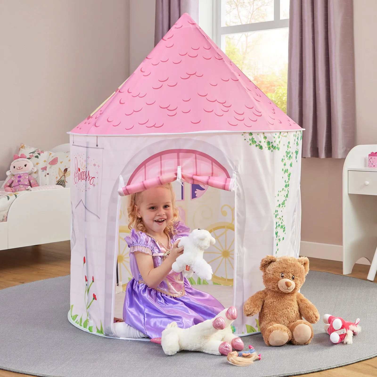 Little Helper Pop-up-Spielzelt Prinzessin für 2 Personen für australisch-amerikanische Kinder | Höhle | Aufbewahrungstasche | 18m +