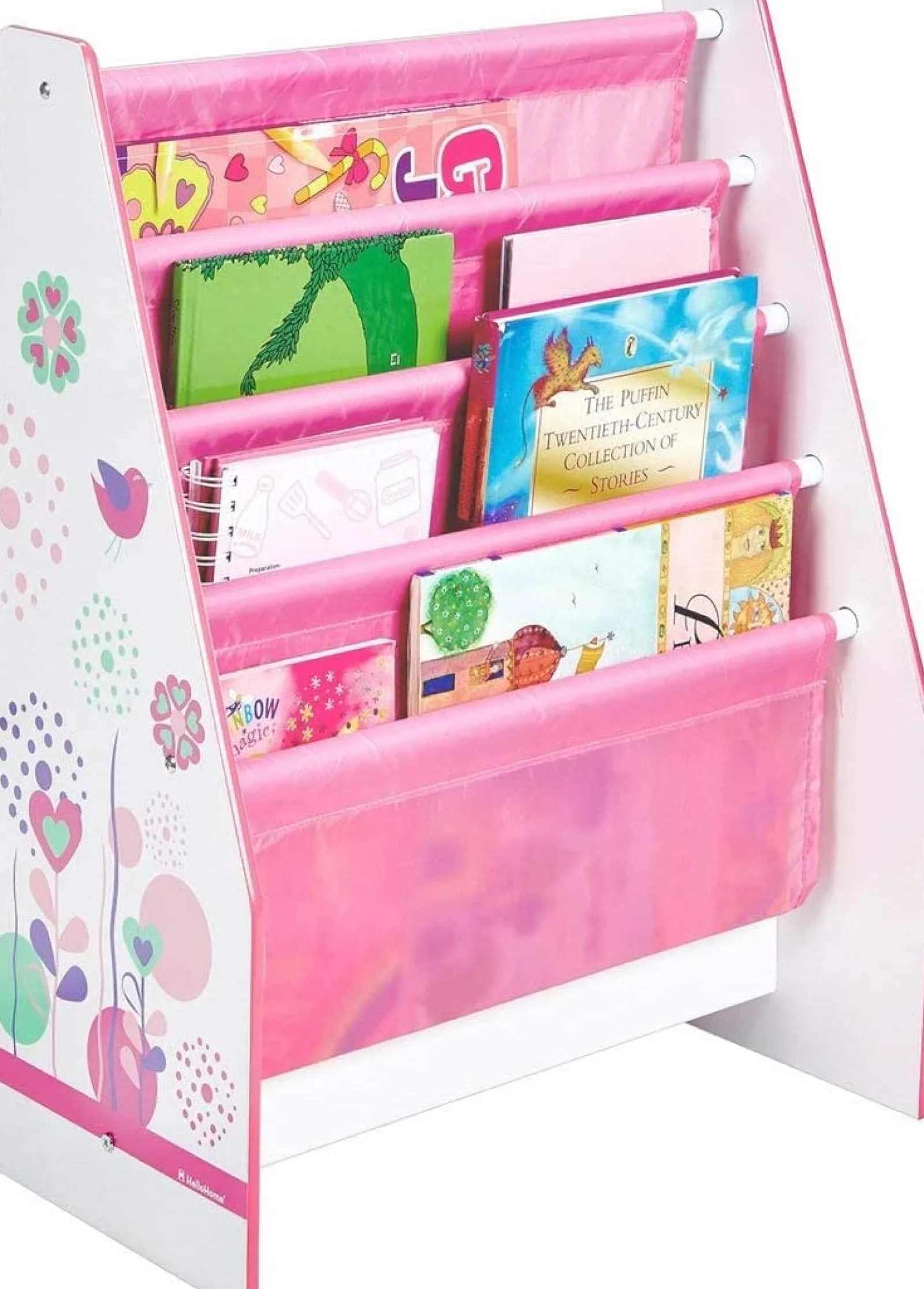 Kinder Little Helper Prinzessinnen-Rosa-Sling-Bücherregal mit 4 Etagen | Kinderbücherregal | Kinderbücherregal