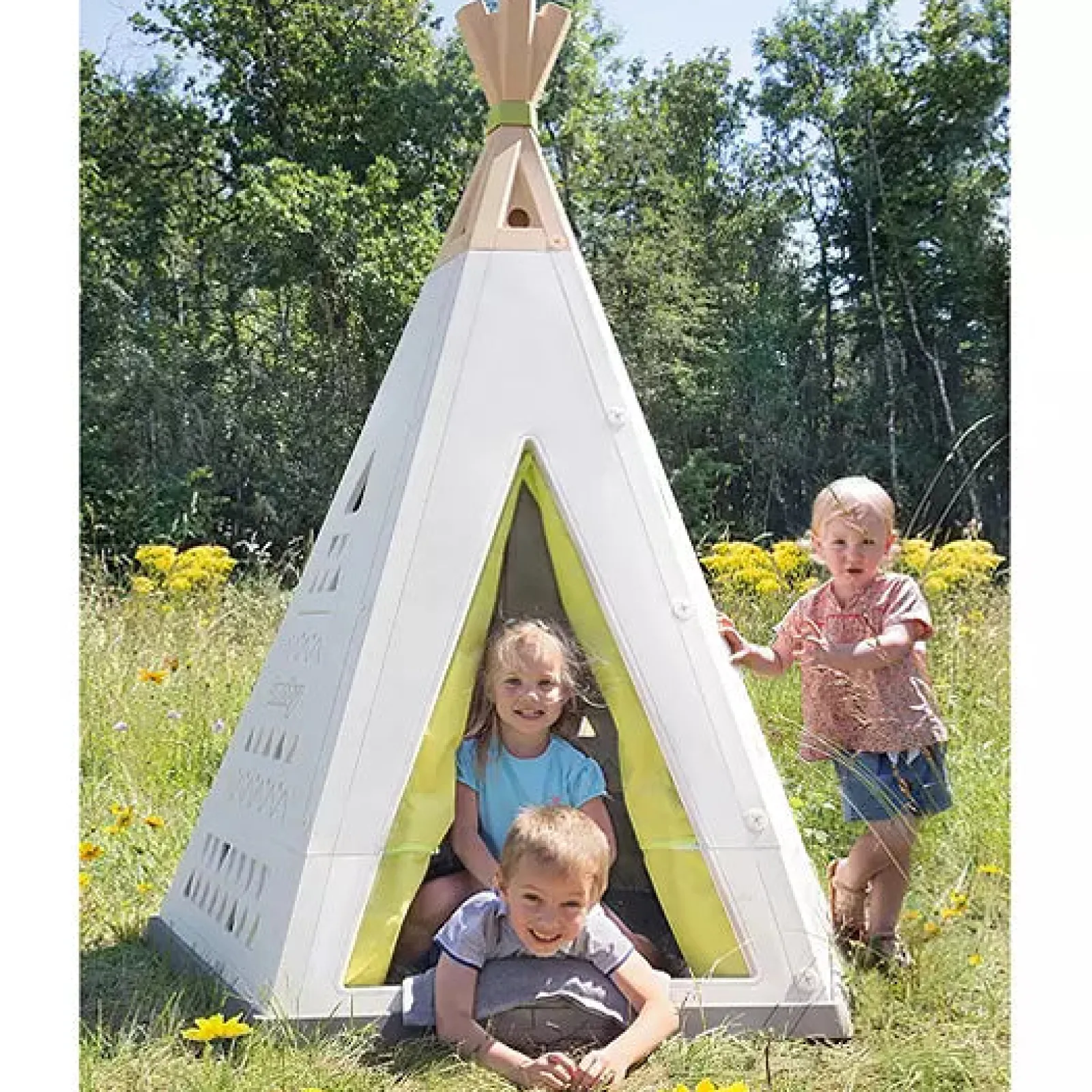 Little Helper Recycelbares, robustes und stabiles Montessori-Tipi für Kinder zum Mitwachsen | UV-beständiges Spielhaus für draußen | 1,82 m hoch