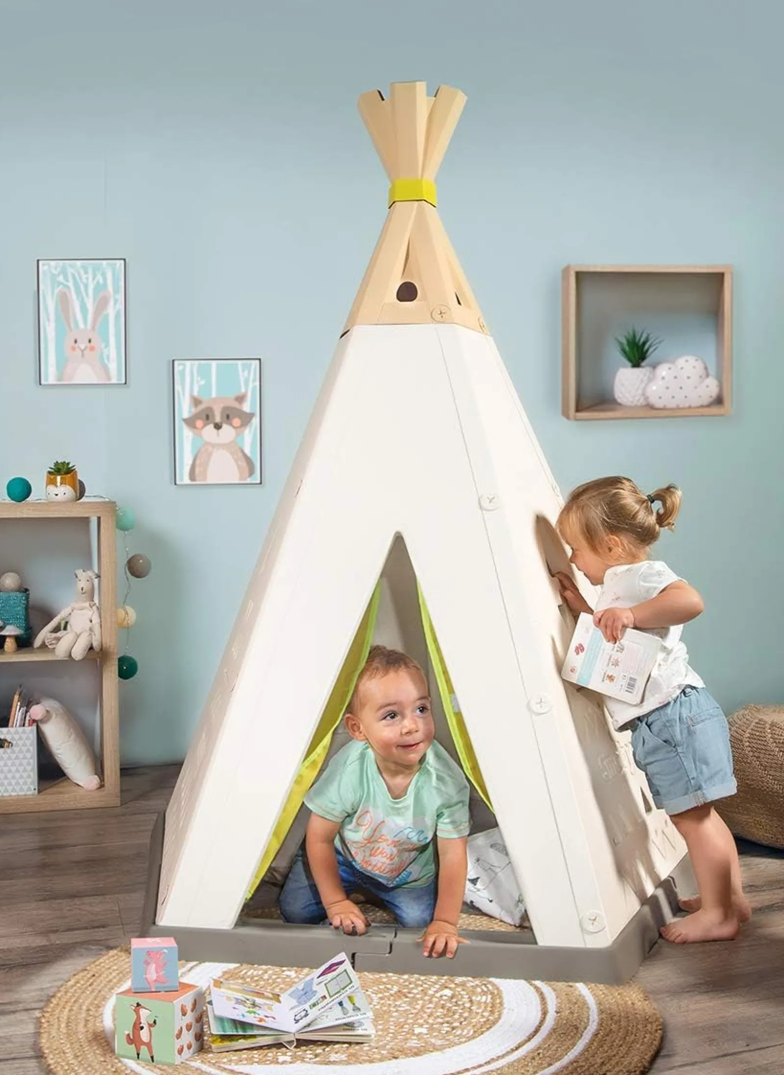 Little Helper Recycelbares, robustes und stabiles Montessori-Tipi für Kinder zum Mitwachsen | UV-beständiges Spielhaus für draußen | 1,82 m hoch