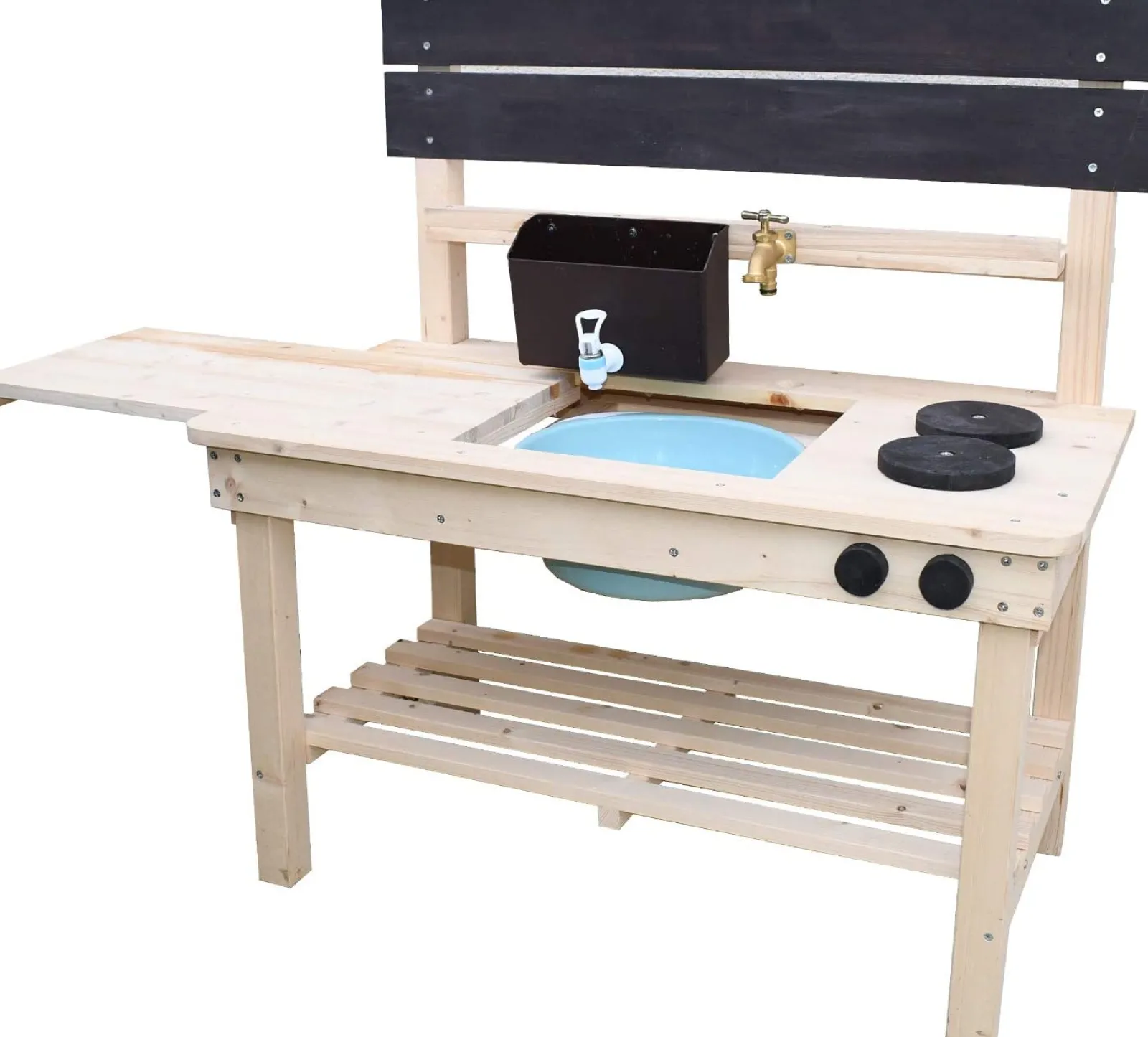Little Helper Robuste Montessori-Matschküche aus Holz für Kinder | Spielzeugküche für draußen | 18m+