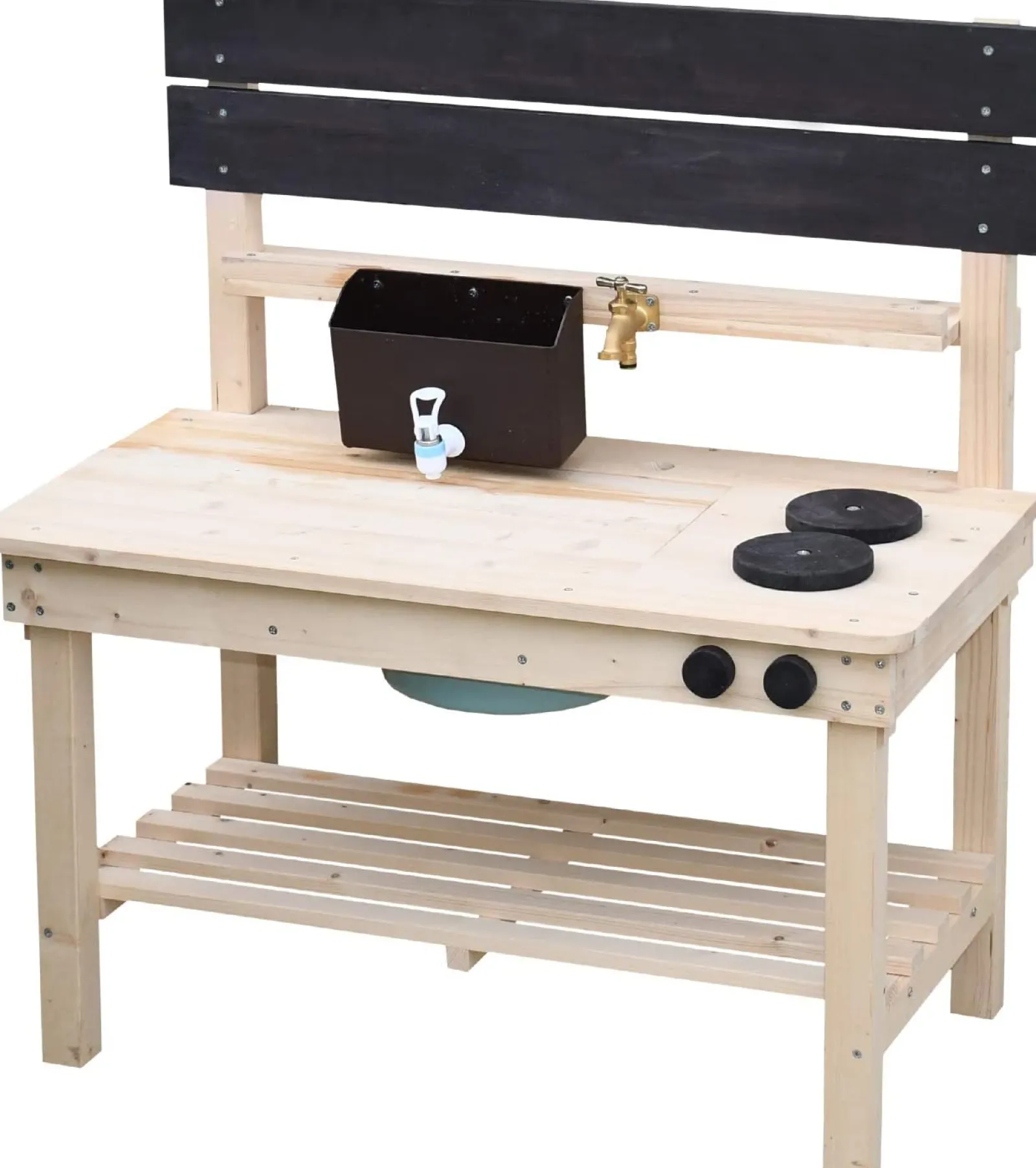 Little Helper Robuste Montessori-Matschküche aus Holz für Kinder | Spielzeugküche für draußen | 18m+