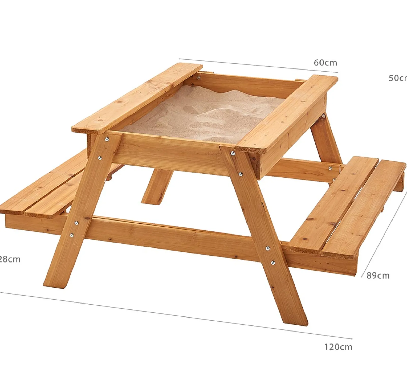 Little Helper Robuster 3-in-1-Sandkasten und Picknickbank aus vorbehandeltem, umweltfreundlichem Holz mit Abdeckung für Kinder | Ab 1 Jahr