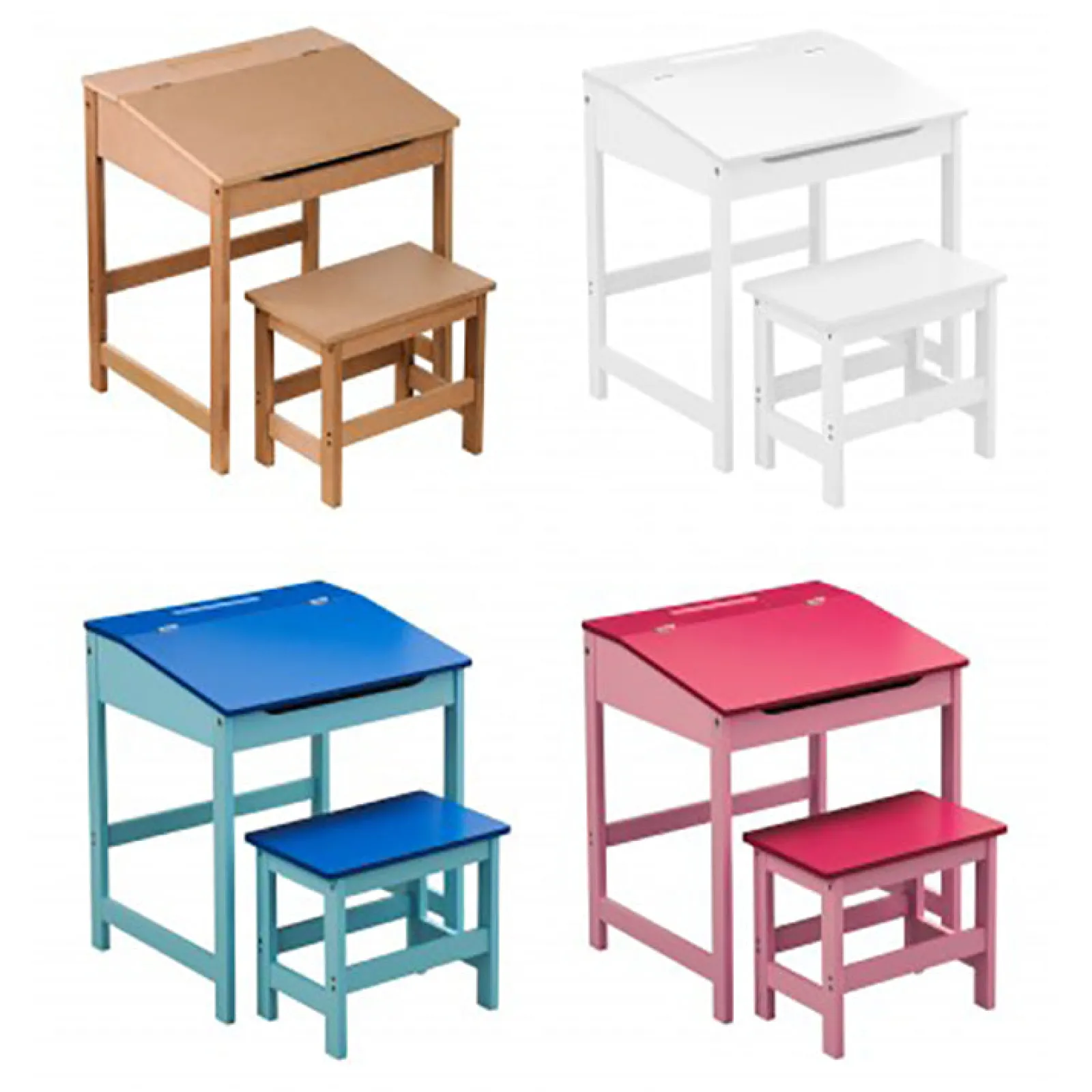 Kinder Little Helper Robuster und kompakter Kinderschreibtisch mit Hocker und Stauraum | Blau | 3-8 Jahre