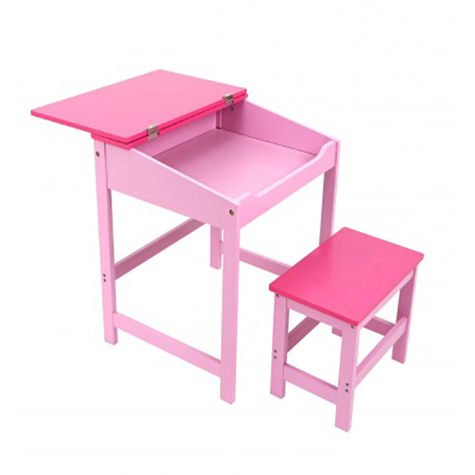 Kinder Little Helper Robuster und kompakter Kinderschreibtisch mit Hocker und Stauraum | Rosa | 3-8 Jahre